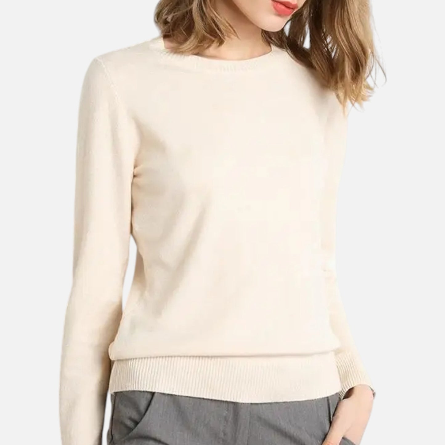 Dorevelle | Women’s Merino Wool Sweater – Timeless O-Neck Elegance