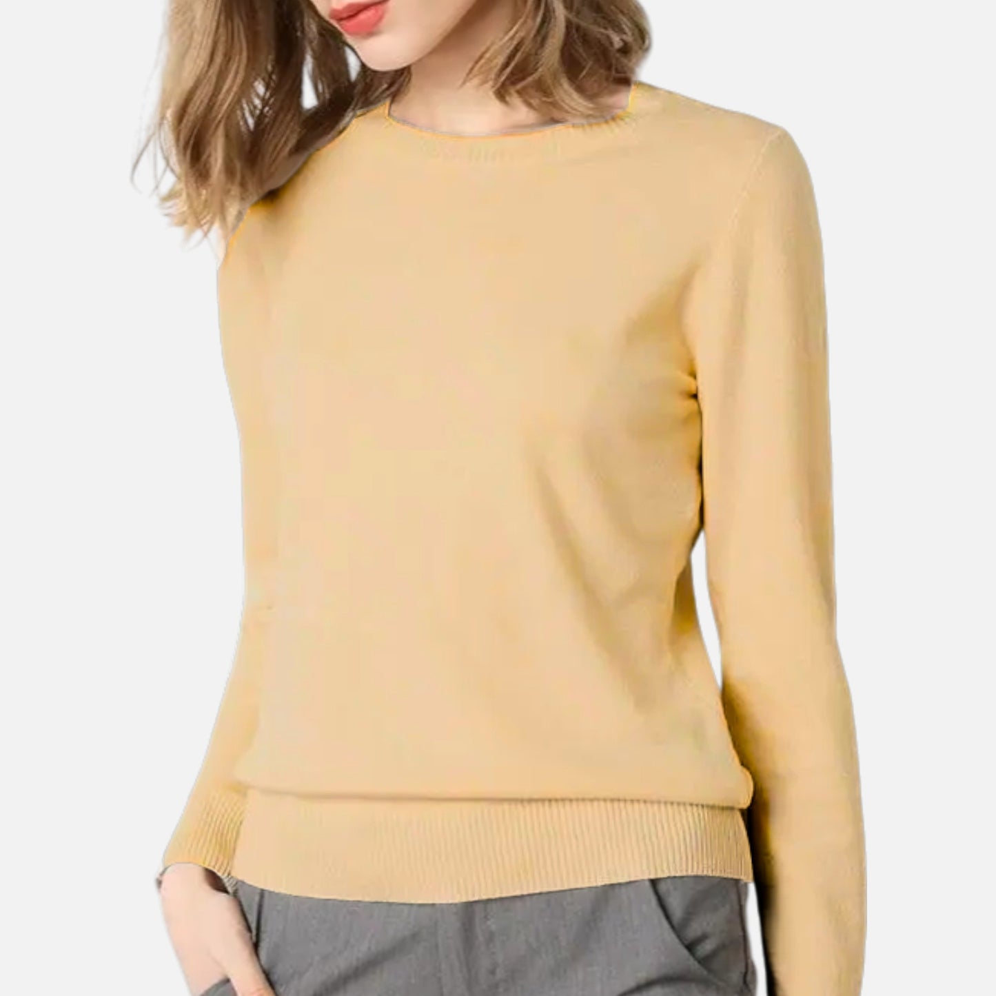 Dorevelle | Women’s Merino Wool Sweater – Timeless O-Neck Elegance