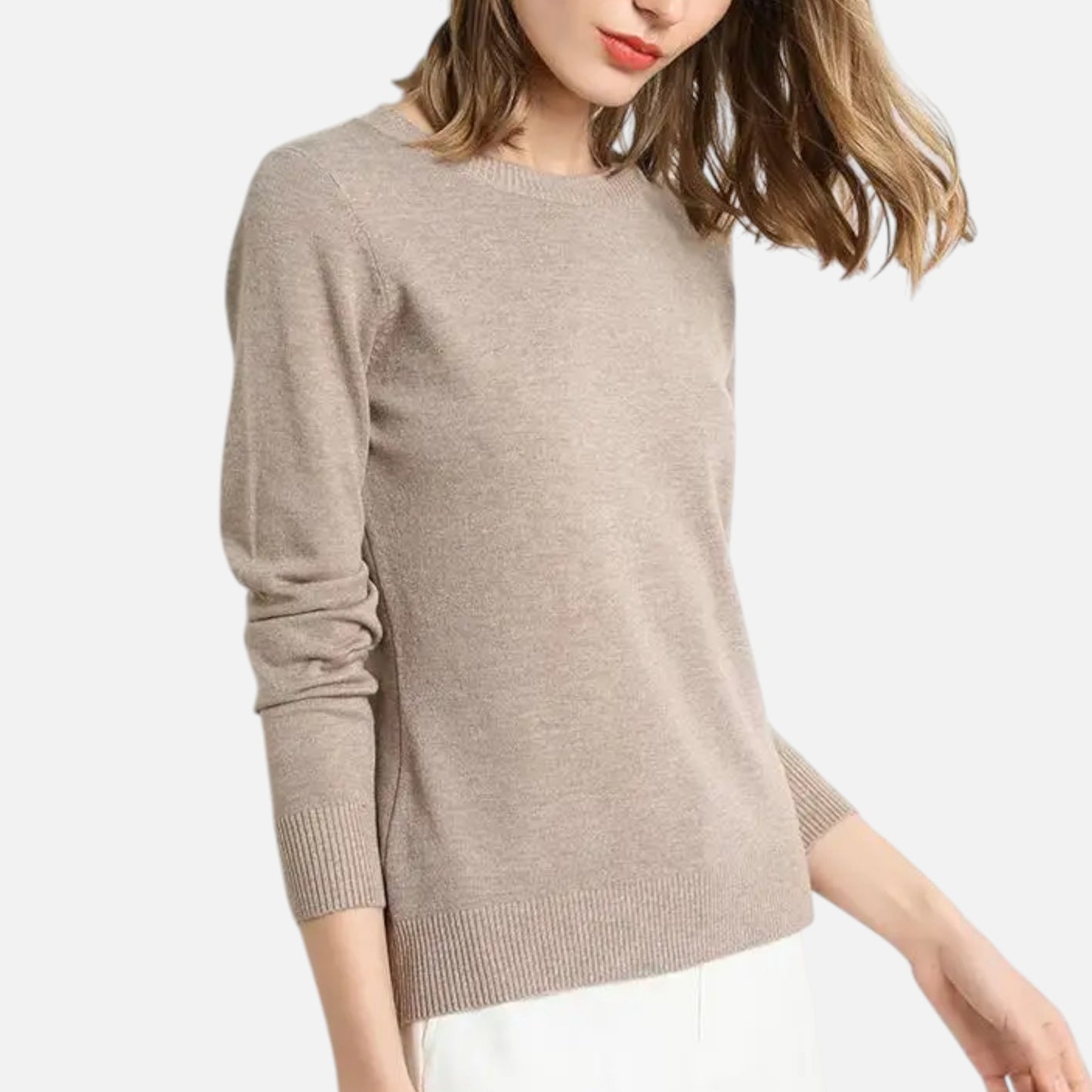 Dorevelle | Women’s Merino Wool Sweater – Timeless O-Neck Elegance