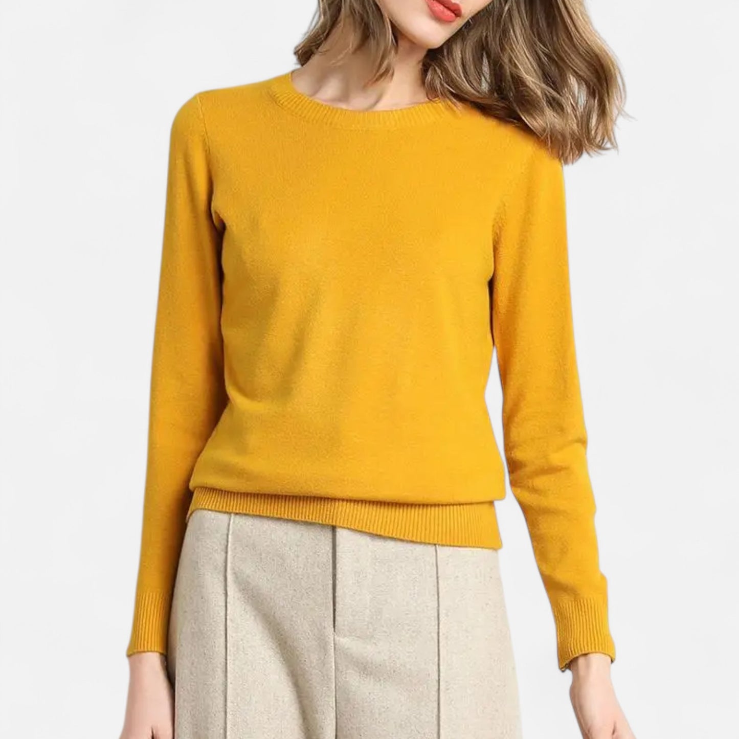 Dorevelle | Women’s Merino Wool Sweater – Timeless O-Neck Elegance