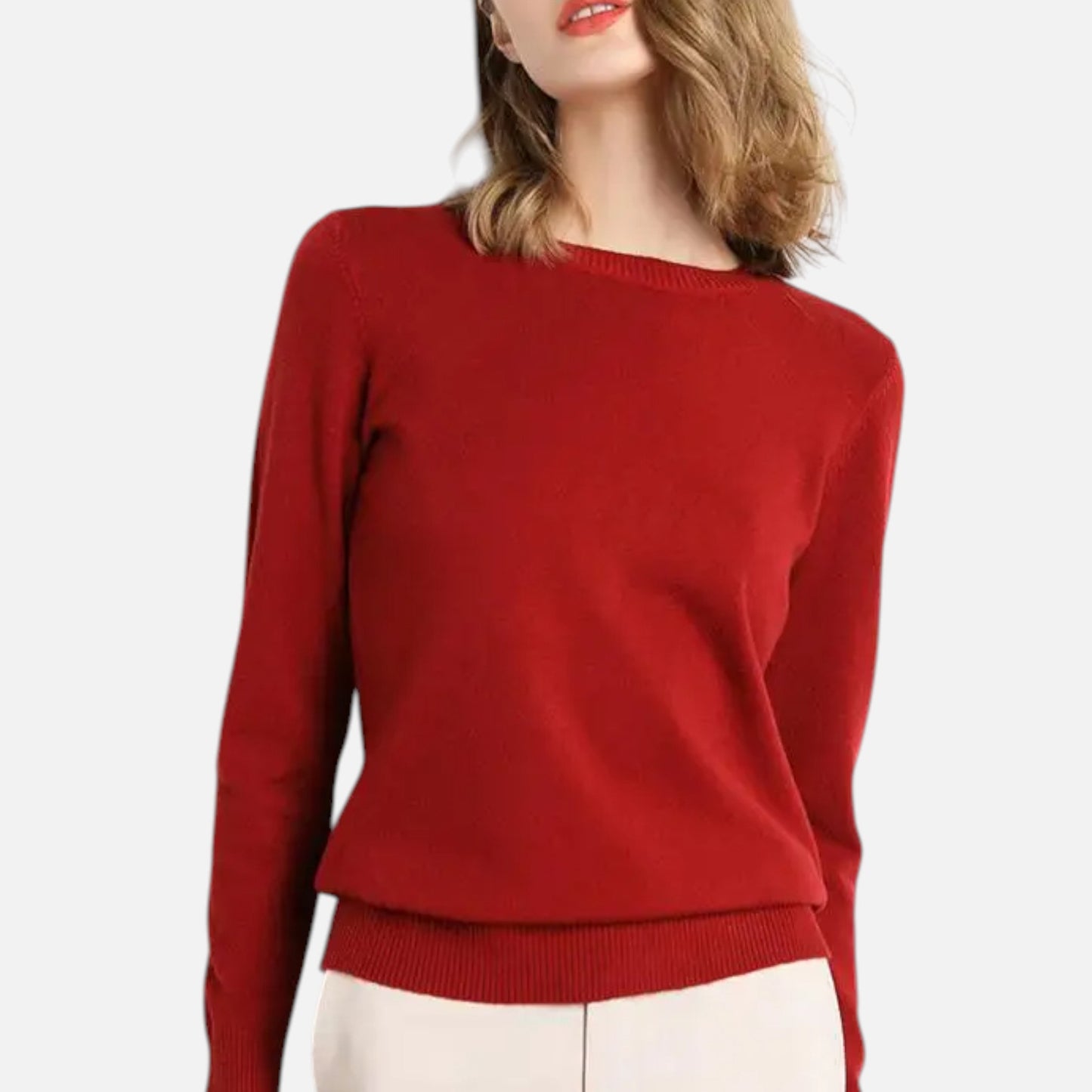 Dorevelle | Women’s Merino Wool Sweater – Timeless O-Neck Elegance