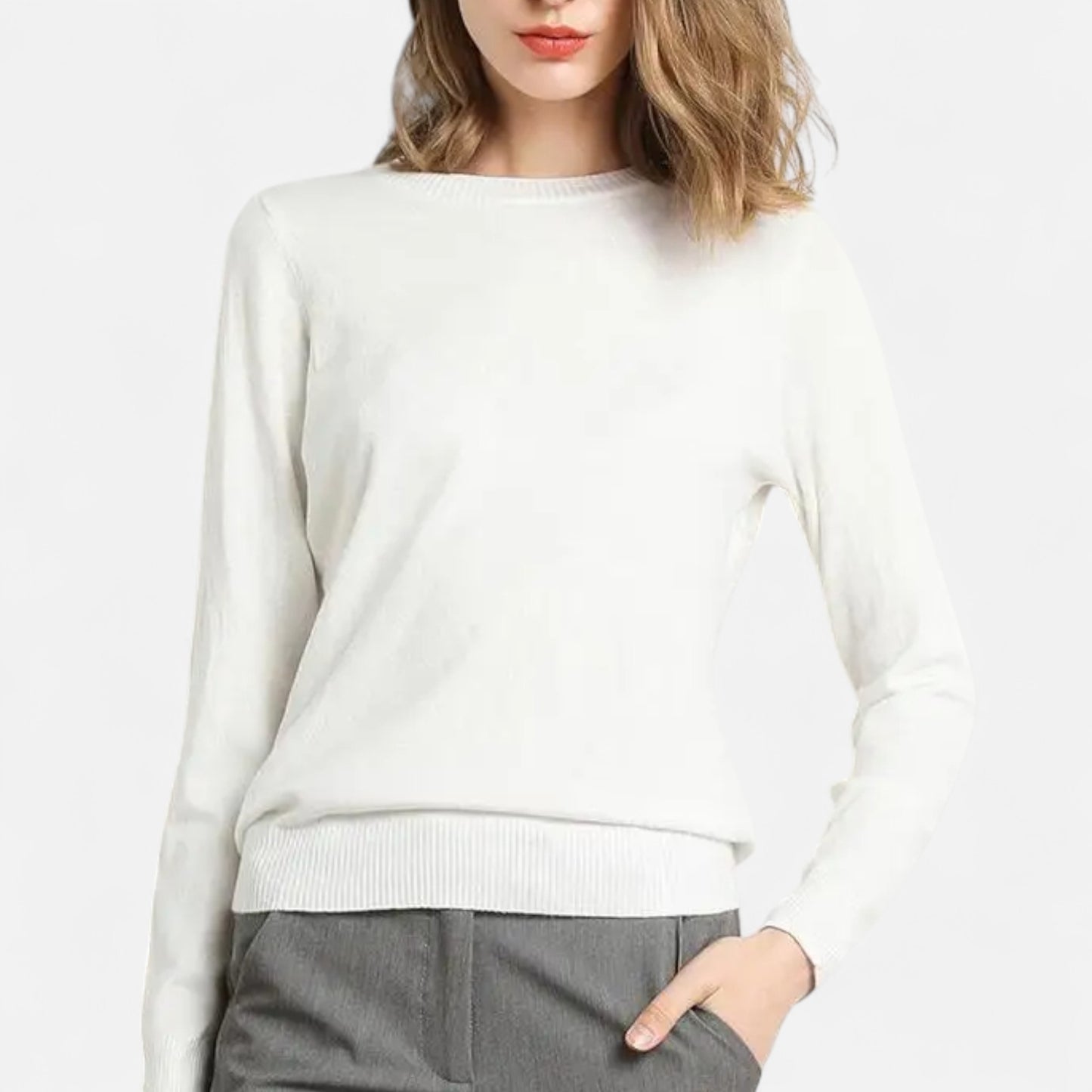 Dorevelle | Women’s Merino Wool Sweater – Timeless O-Neck Elegance