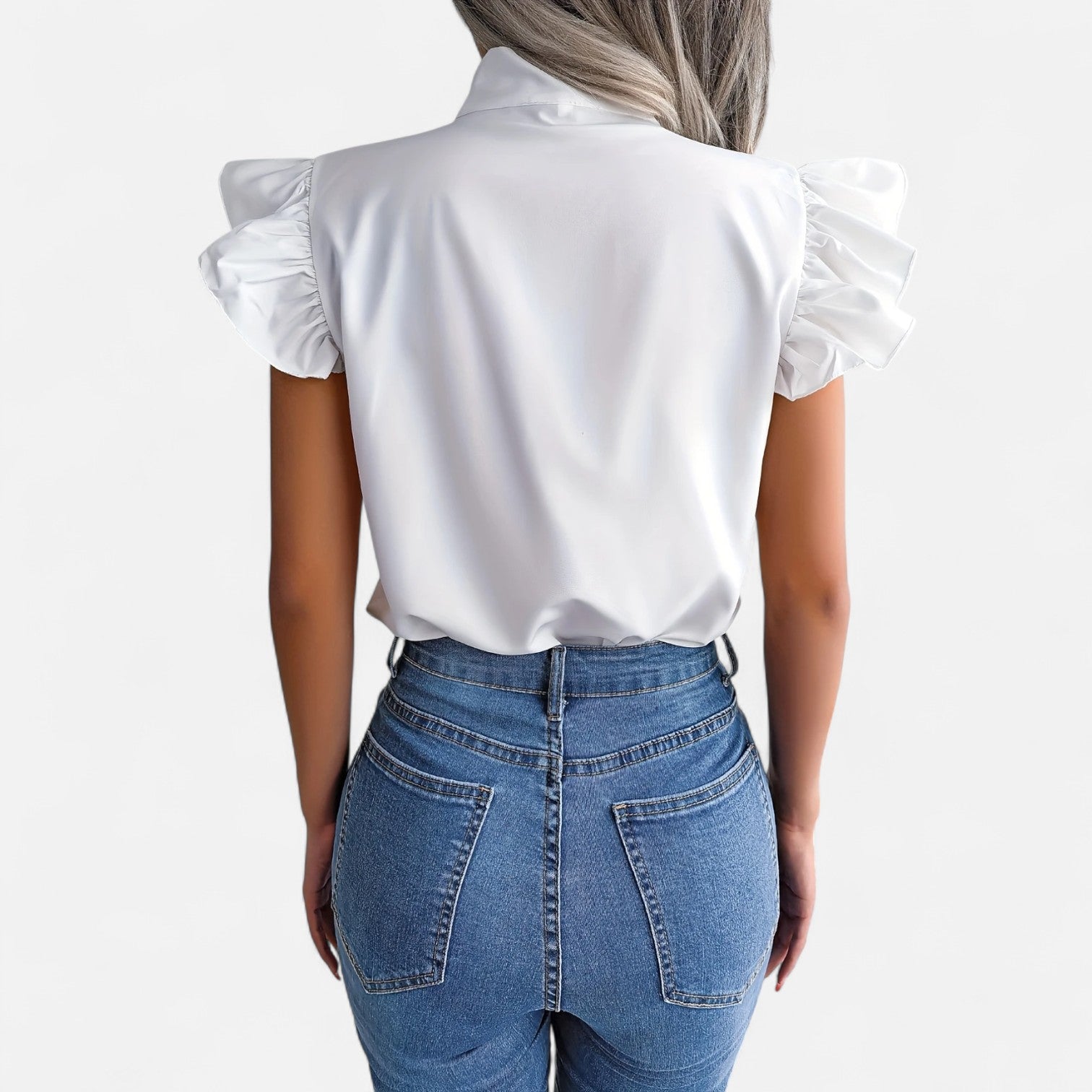 Dorevelle | Women’s Chiffon Blouse – Bow-Tie Sleeveless Style
