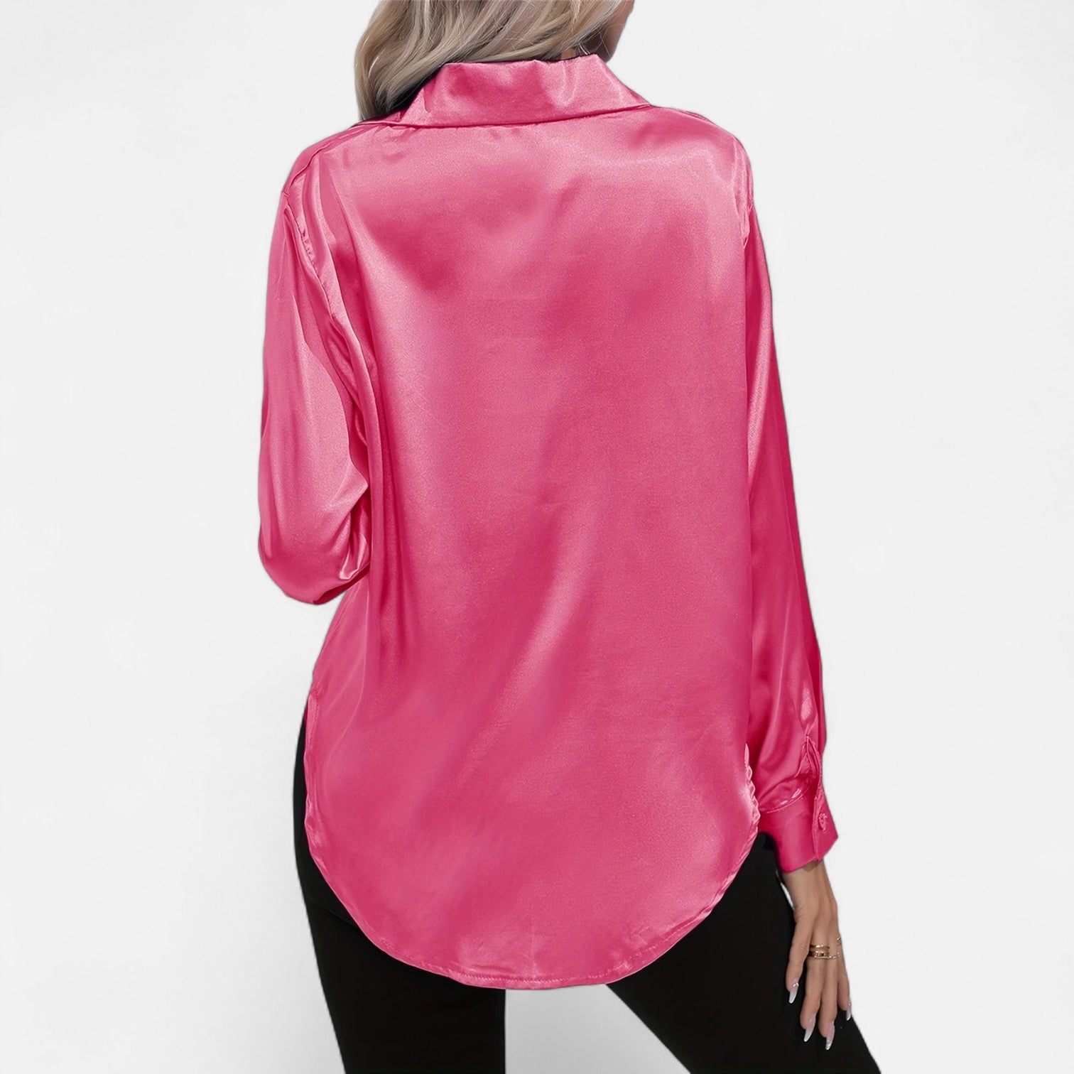 Dorevelle | Women’s Satin Shirt – Heritage Collar Style