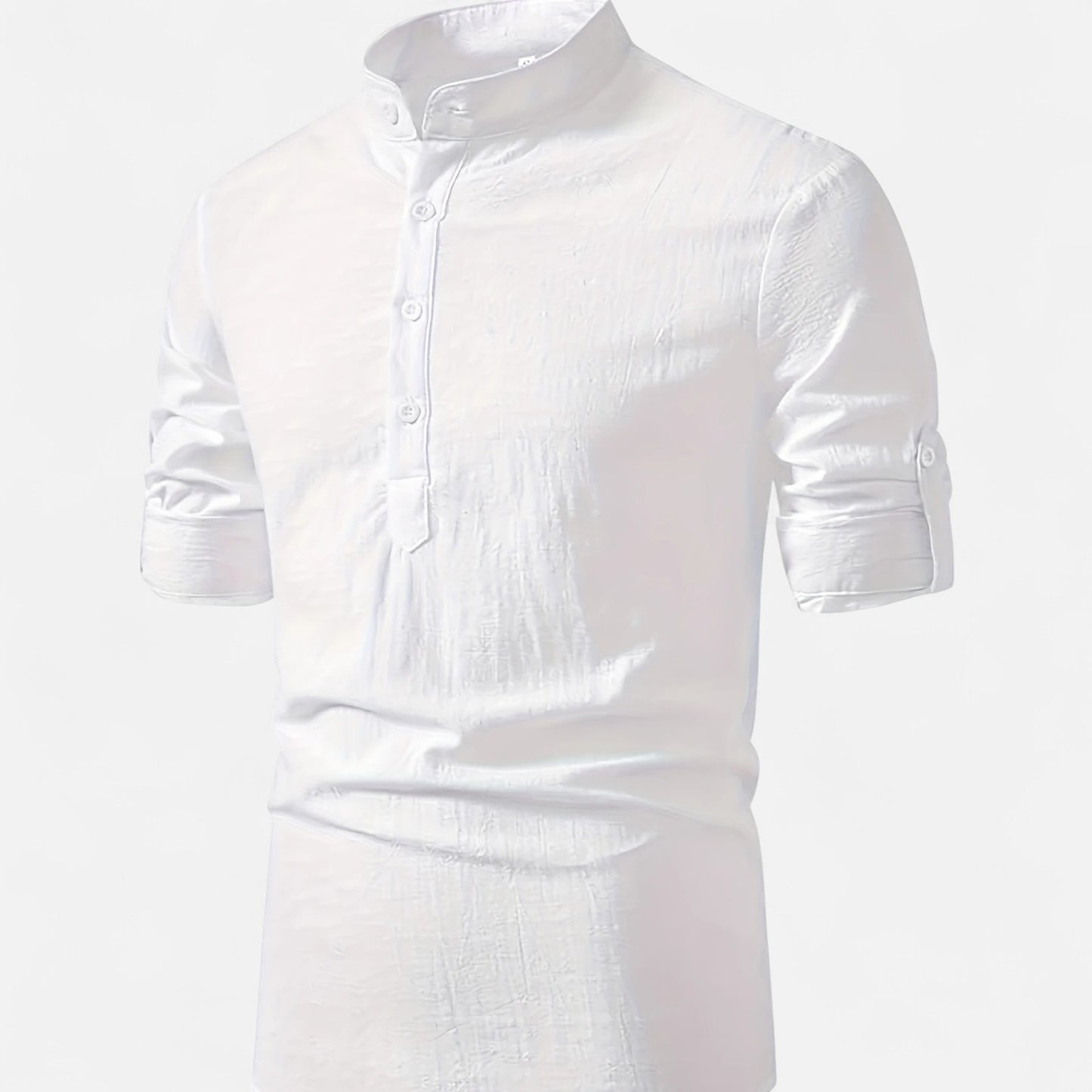 Dorevelle | Men’s Linen Henley – Heritage Collarless Style