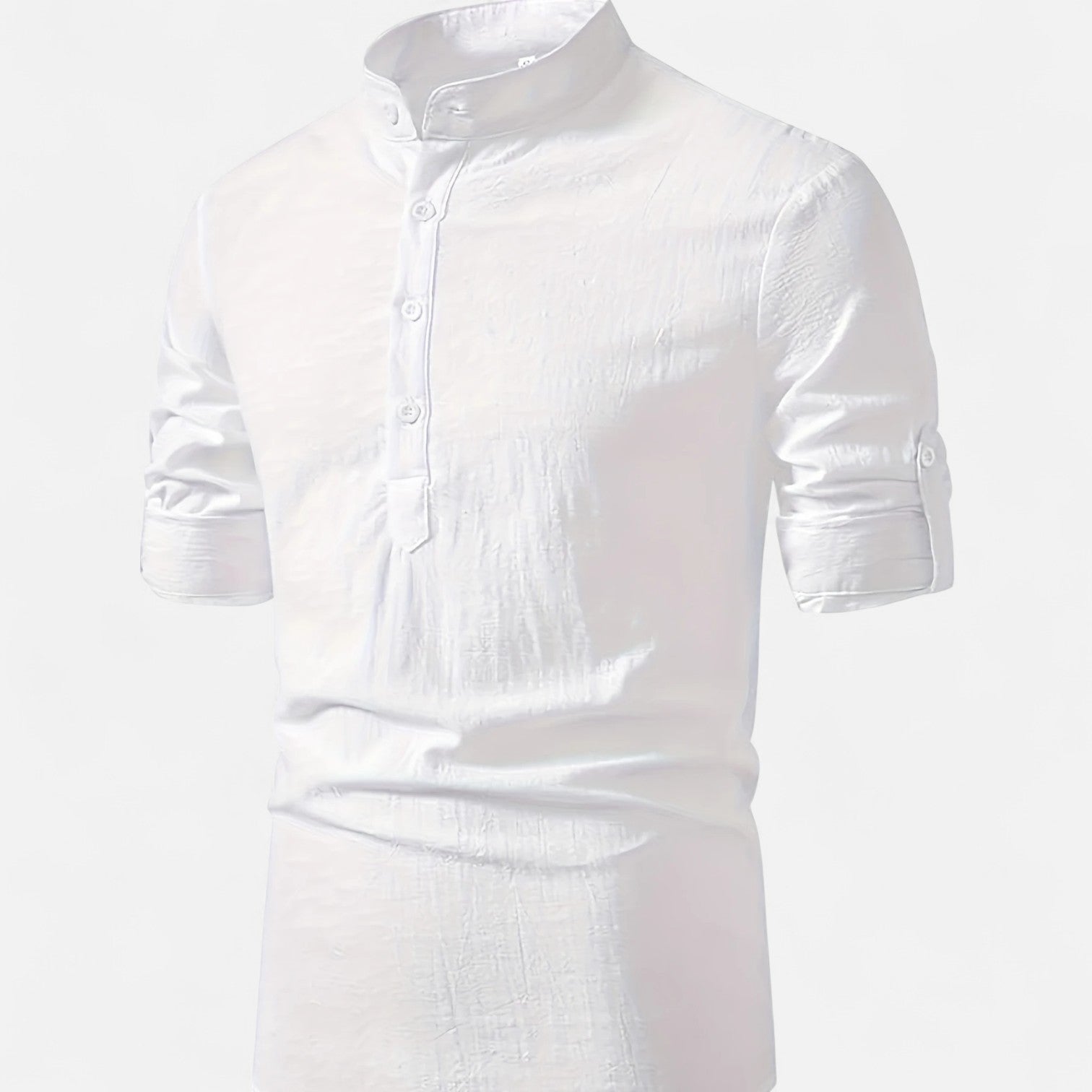 Dorevelle | Men’s Linen Henley – Heritage Collarless Style
