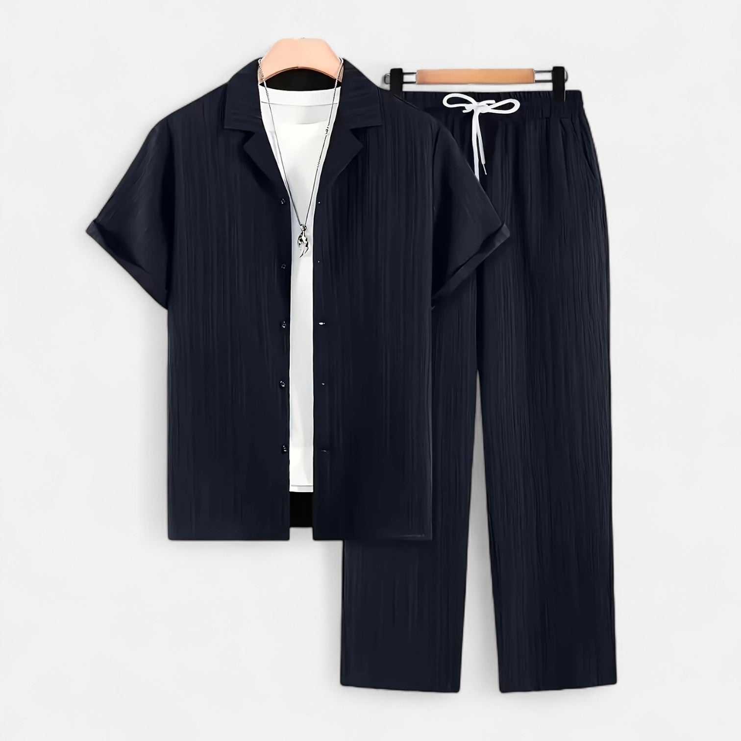 Dorevelle | Men’s Linen Set – Riviera Button-Up Ease