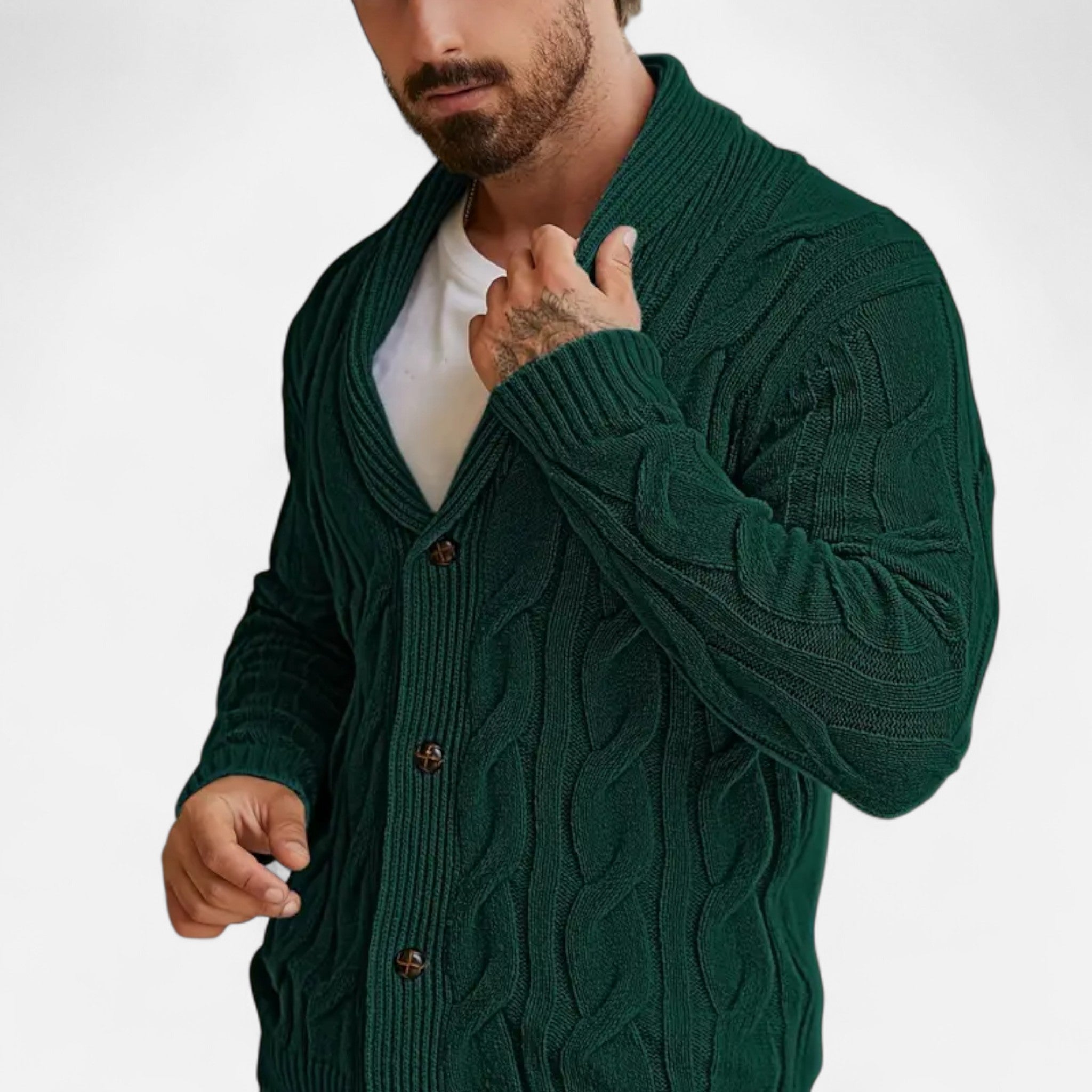 Dorevelle | Men’s Geometric Knit Cardigan Sweater
