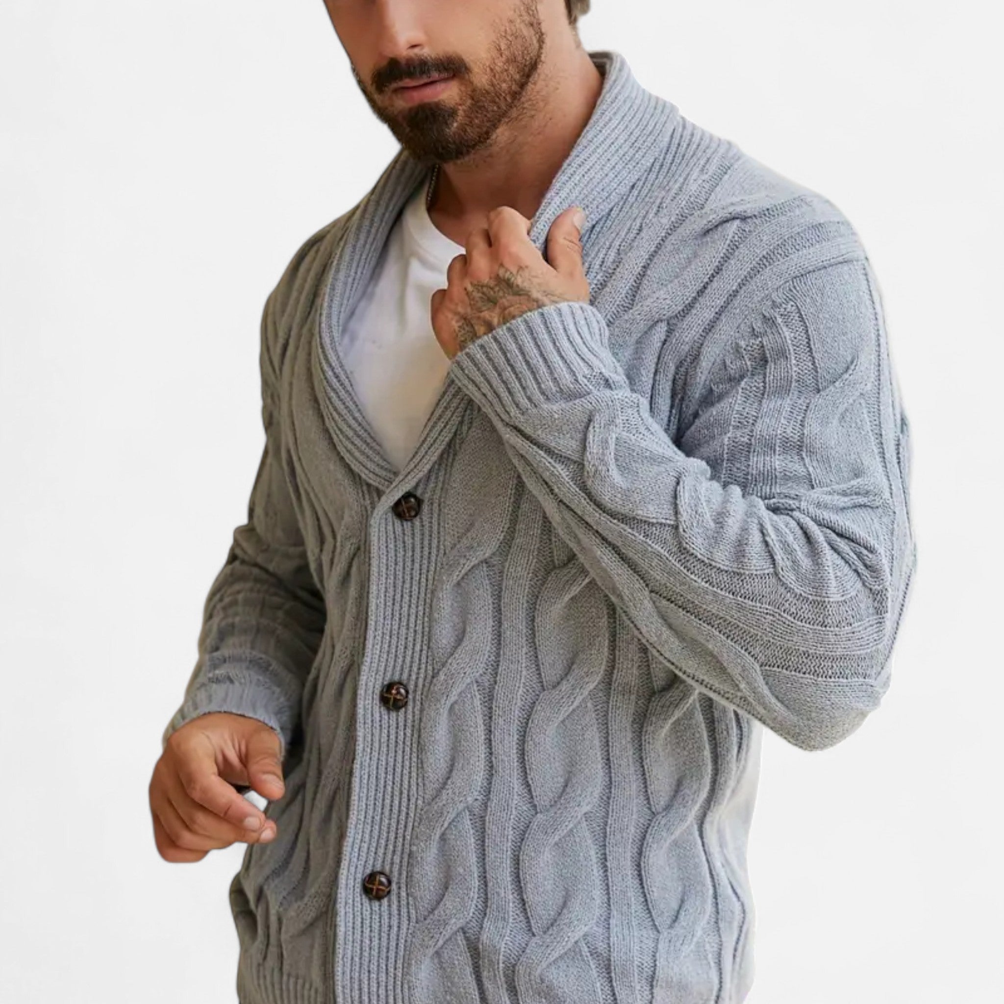 Dorevelle | Men’s Geometric Knit Cardigan Sweater