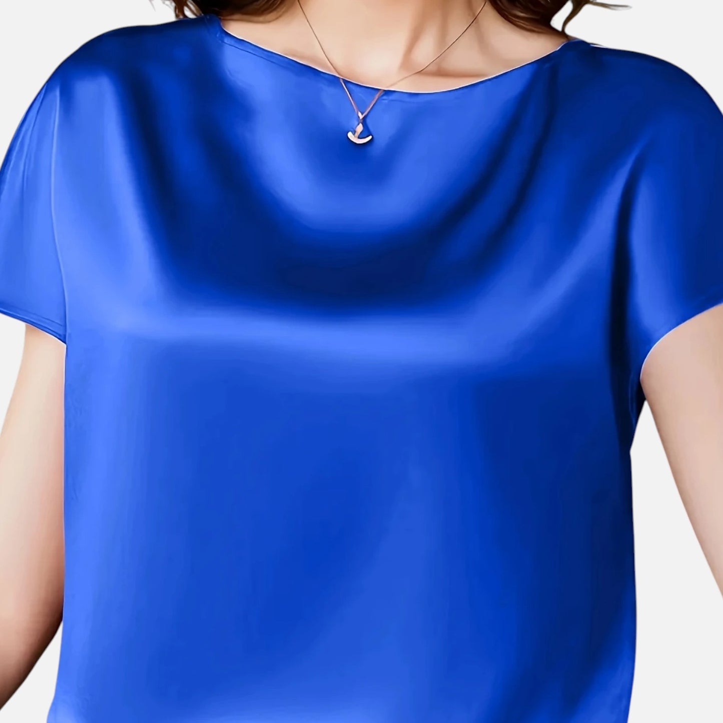 Dorevelle | Women’s Satin Blouse – Short Sleeve Classic