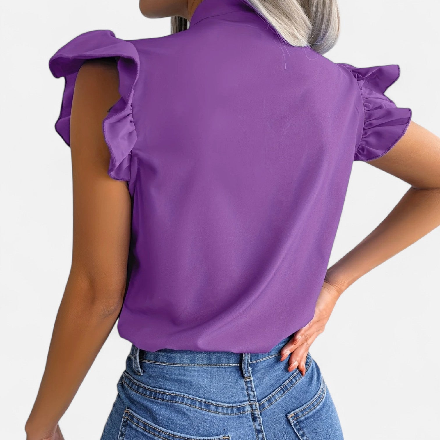 Dorevelle | Women’s Chiffon Blouse – Bow-Tie Sleeveless Style