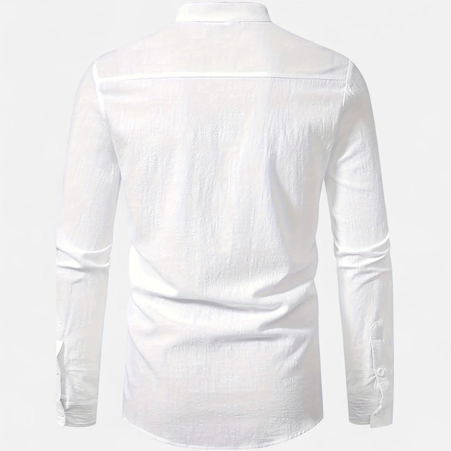 Dorevelle | Men’s Linen Henley – Heritage Collarless Style