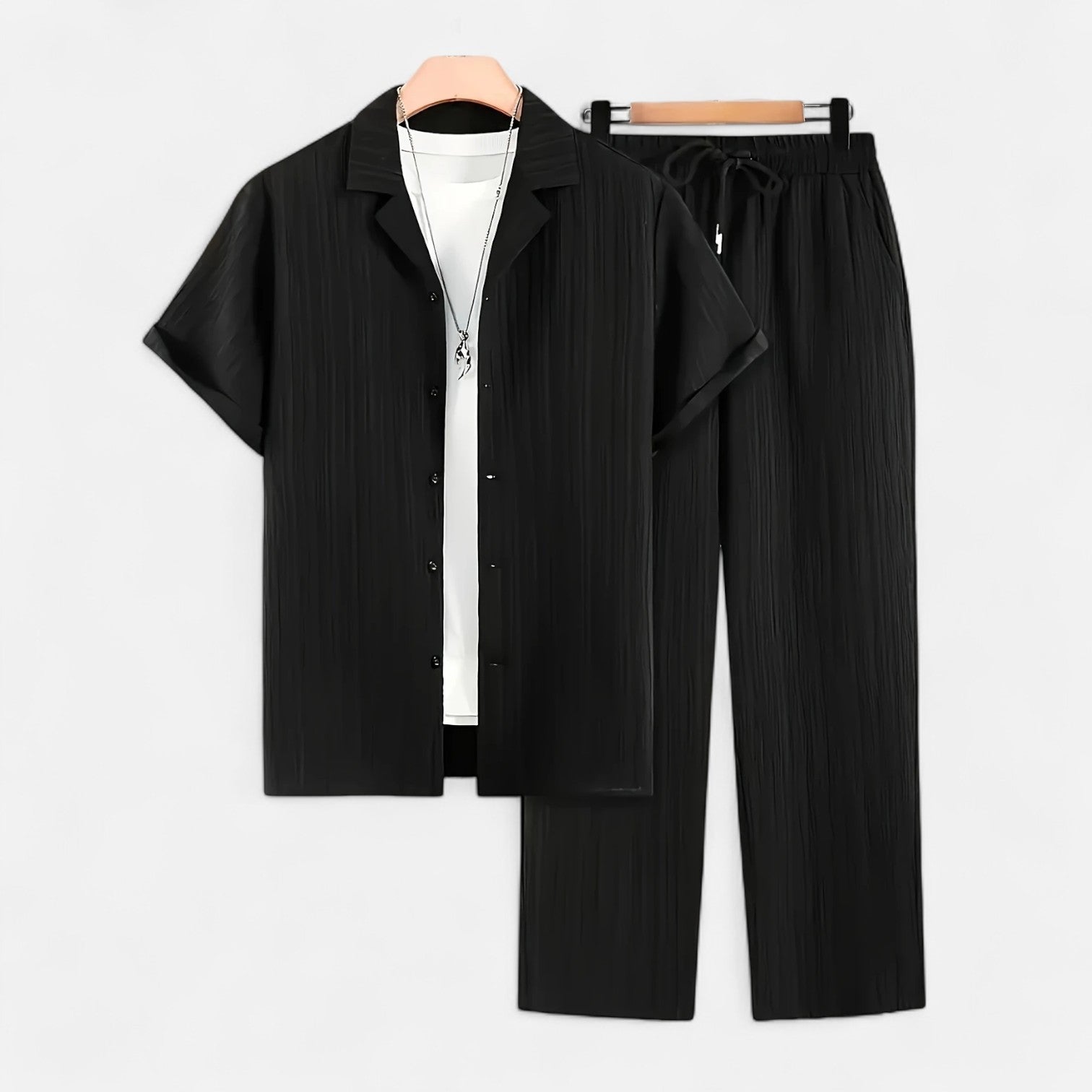 Dorevelle | Men’s Linen Set – Riviera Button-Up Ease