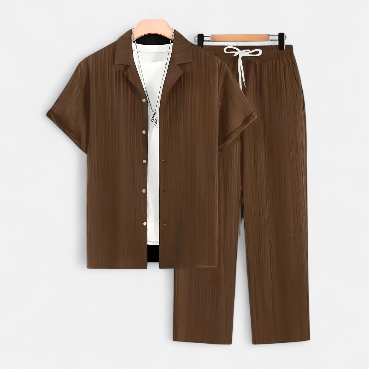 Dorevelle | Men’s Linen Set – Riviera Button-Up Ease