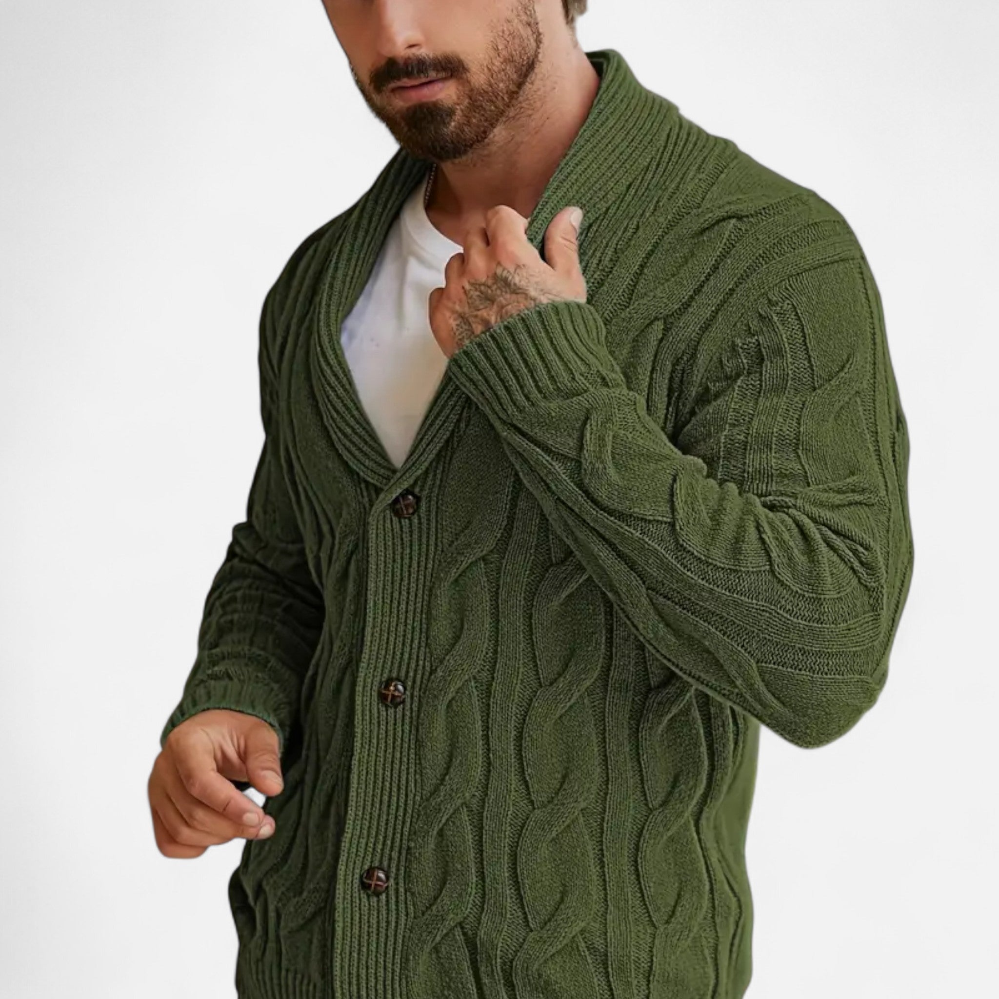 Dorevelle | Men’s Geometric Knit Cardigan Sweater