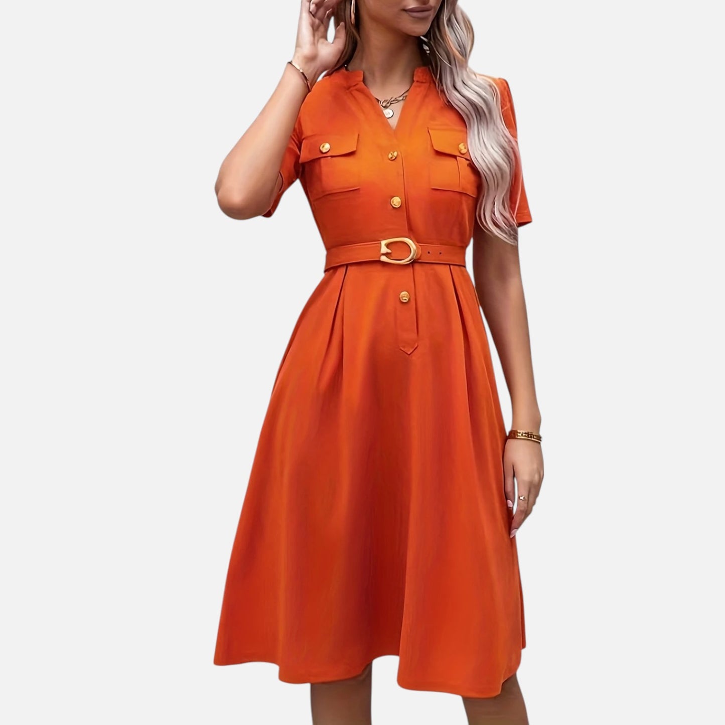 Dorevelle | Women’s V-Neck Dress – Countryside Midi Grace
