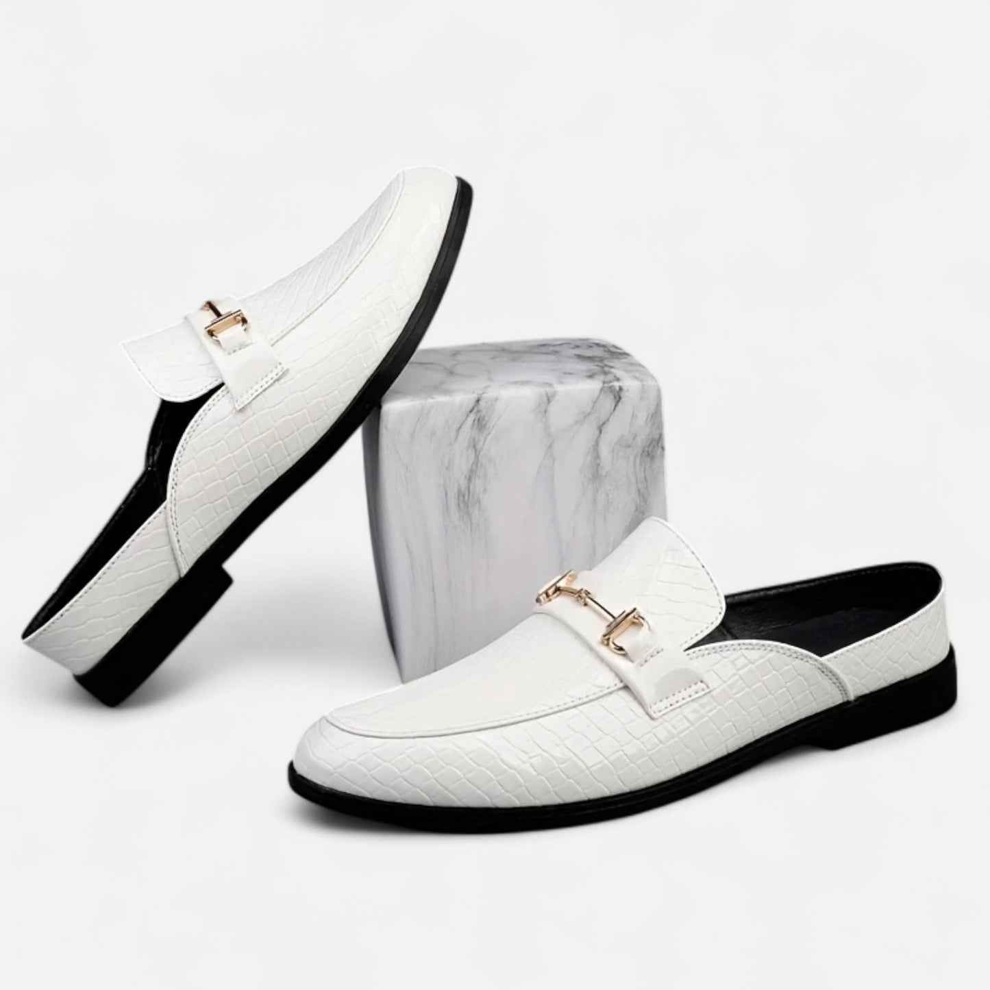 Dorevelle | Men’s Dress Loafers – Buckled Round Toe Classic