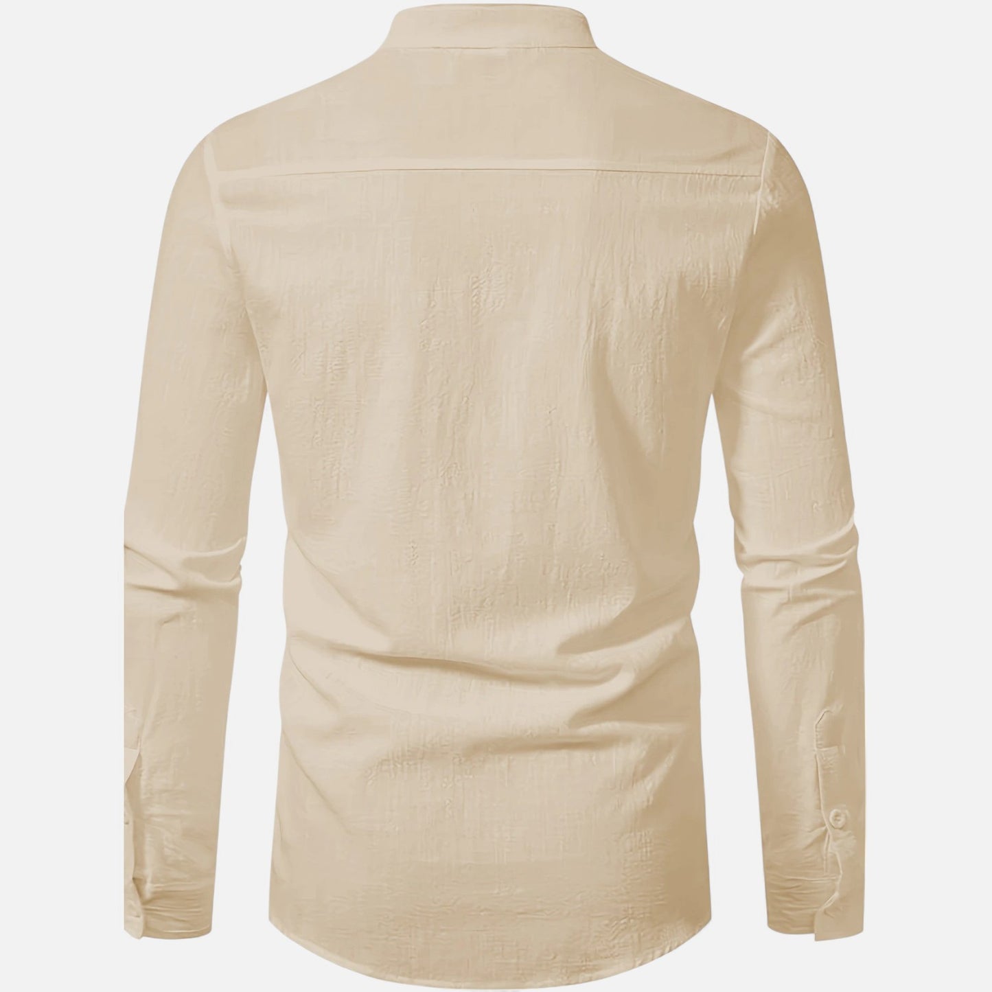 Dorevelle | Men’s Linen Henley – Heritage Collarless Style