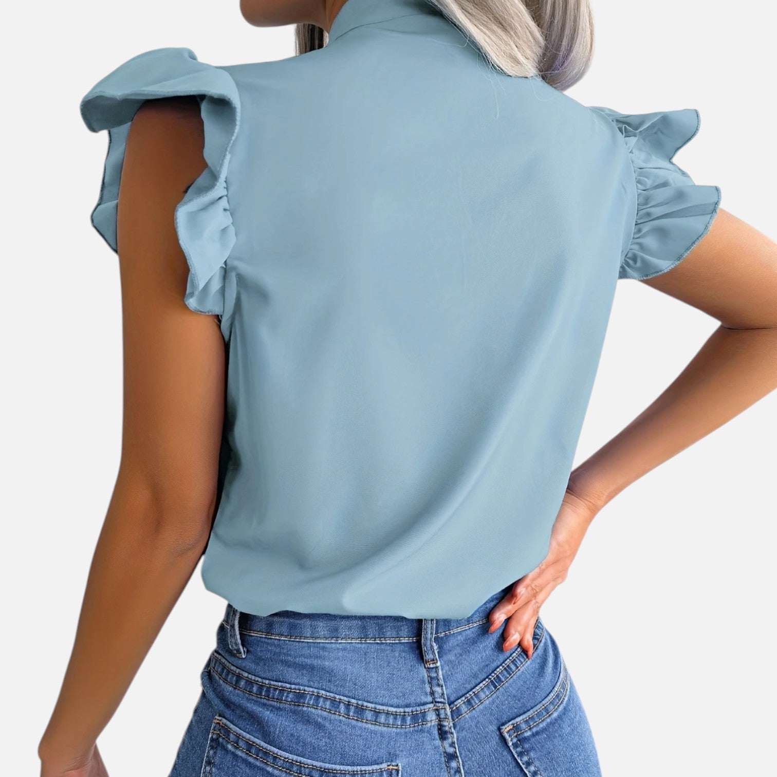 Dorevelle | Women’s Chiffon Blouse – Bow-Tie Sleeveless Style