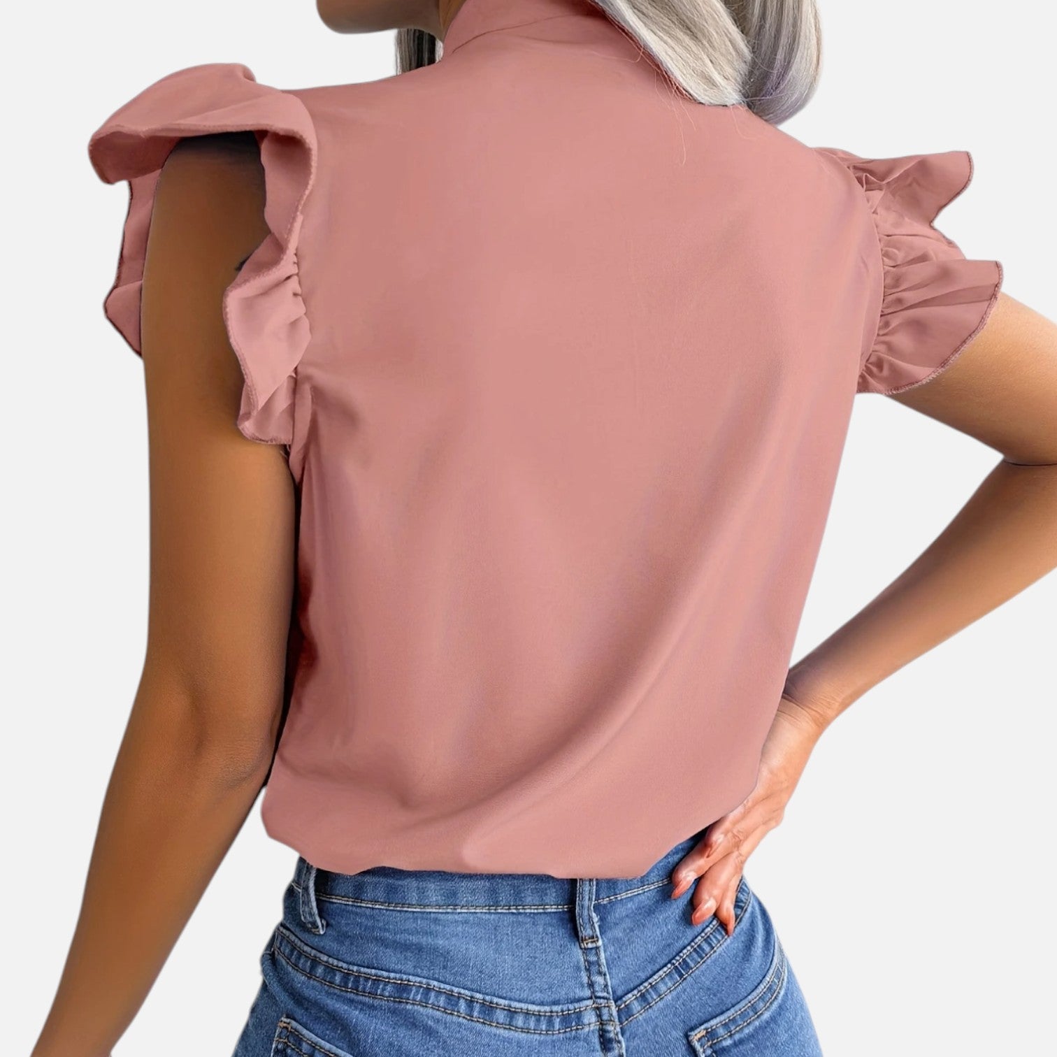 Dorevelle | Women’s Chiffon Blouse – Bow-Tie Sleeveless Style