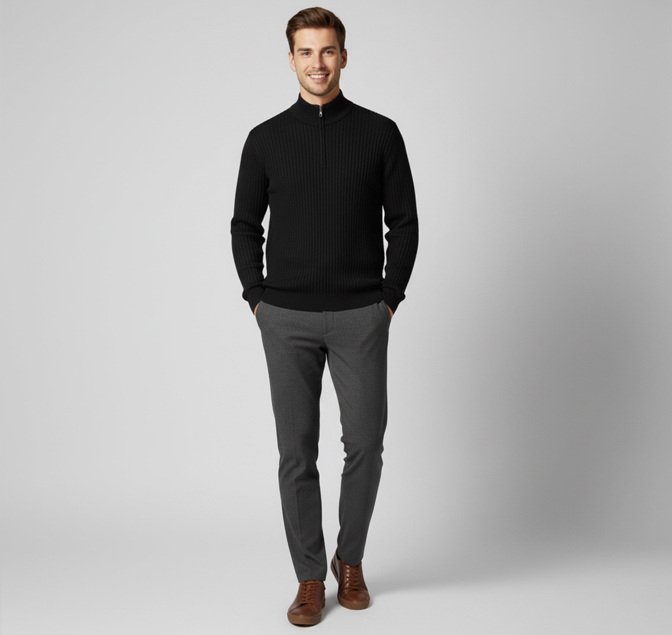 Dorevelle | Men’s Turtleneck Knit Sweater – Classic Refined Warmth