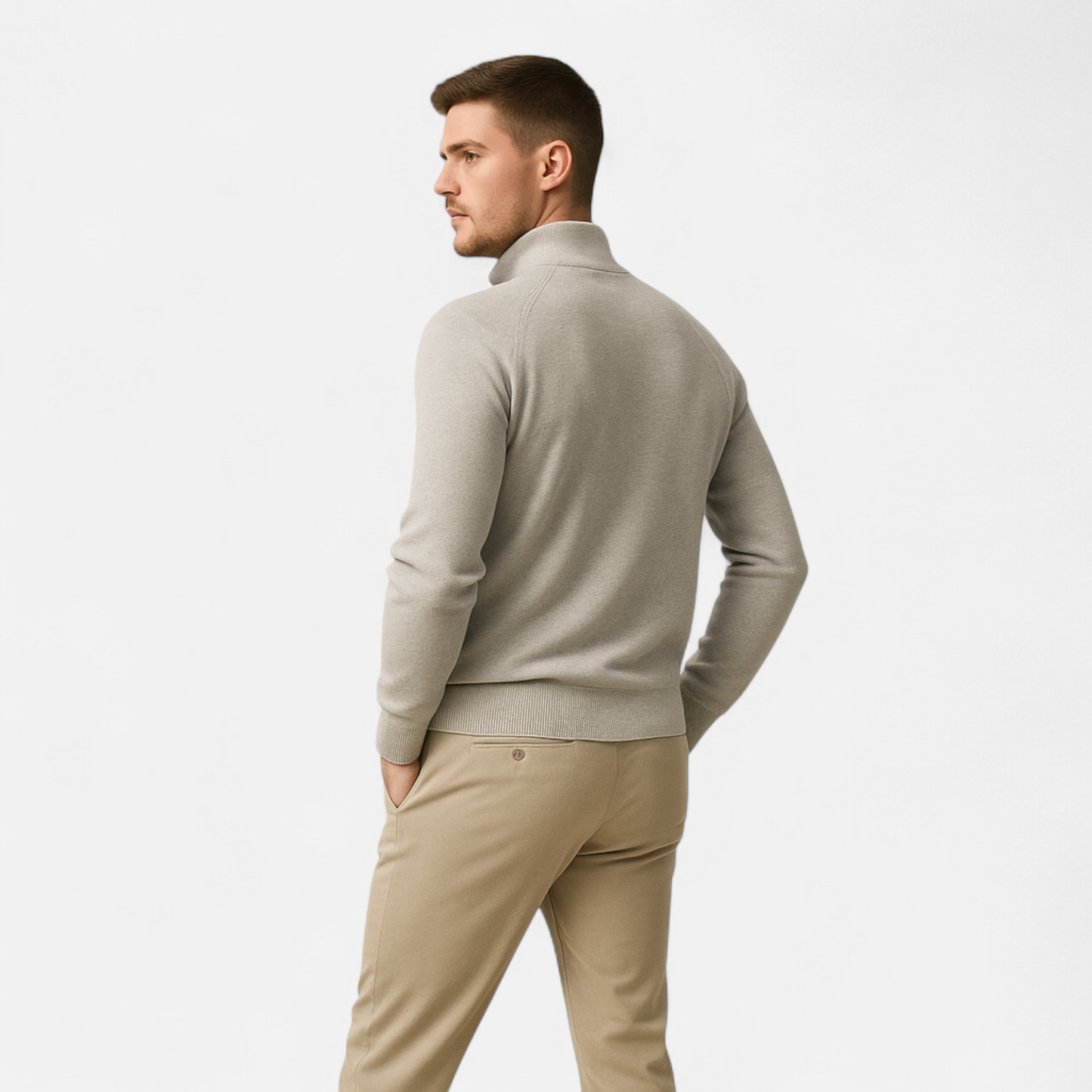 Dorevelle | Men’s Cotton Zip Sweater – Refined Knitwear for the Season