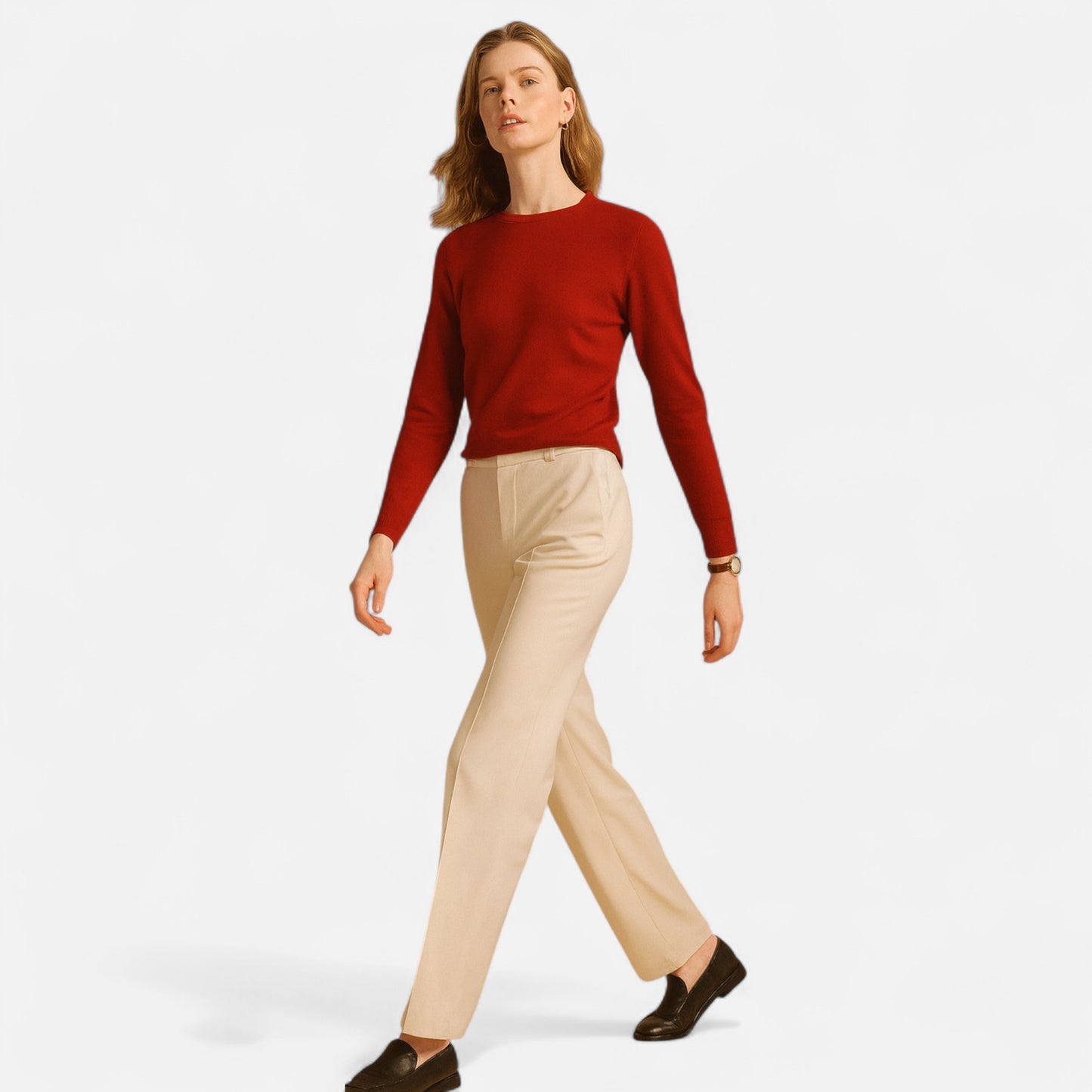 Dorevelle | Women’s Merino Wool Sweater – Timeless O-Neck Elegance