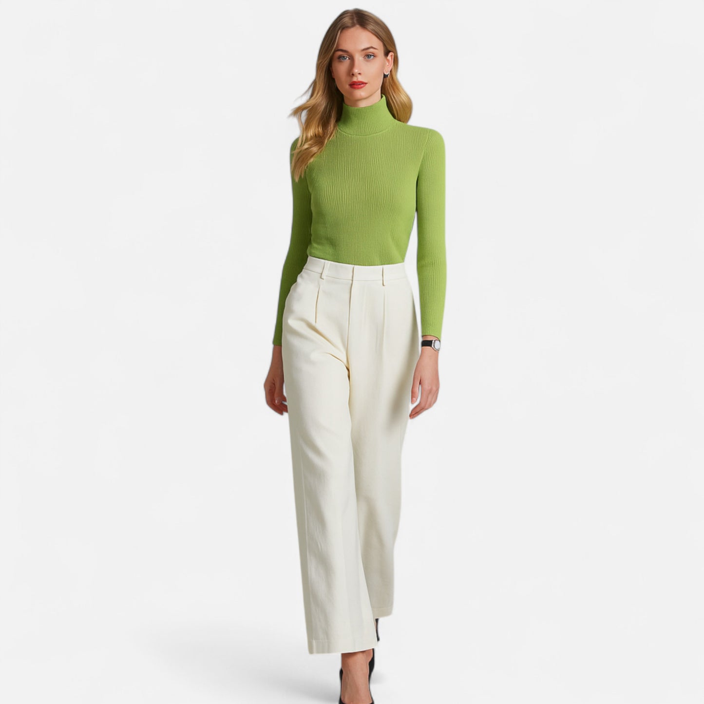 Dorevelle | Women’s Ribbed Turtleneck – Foldover Winter Elegance