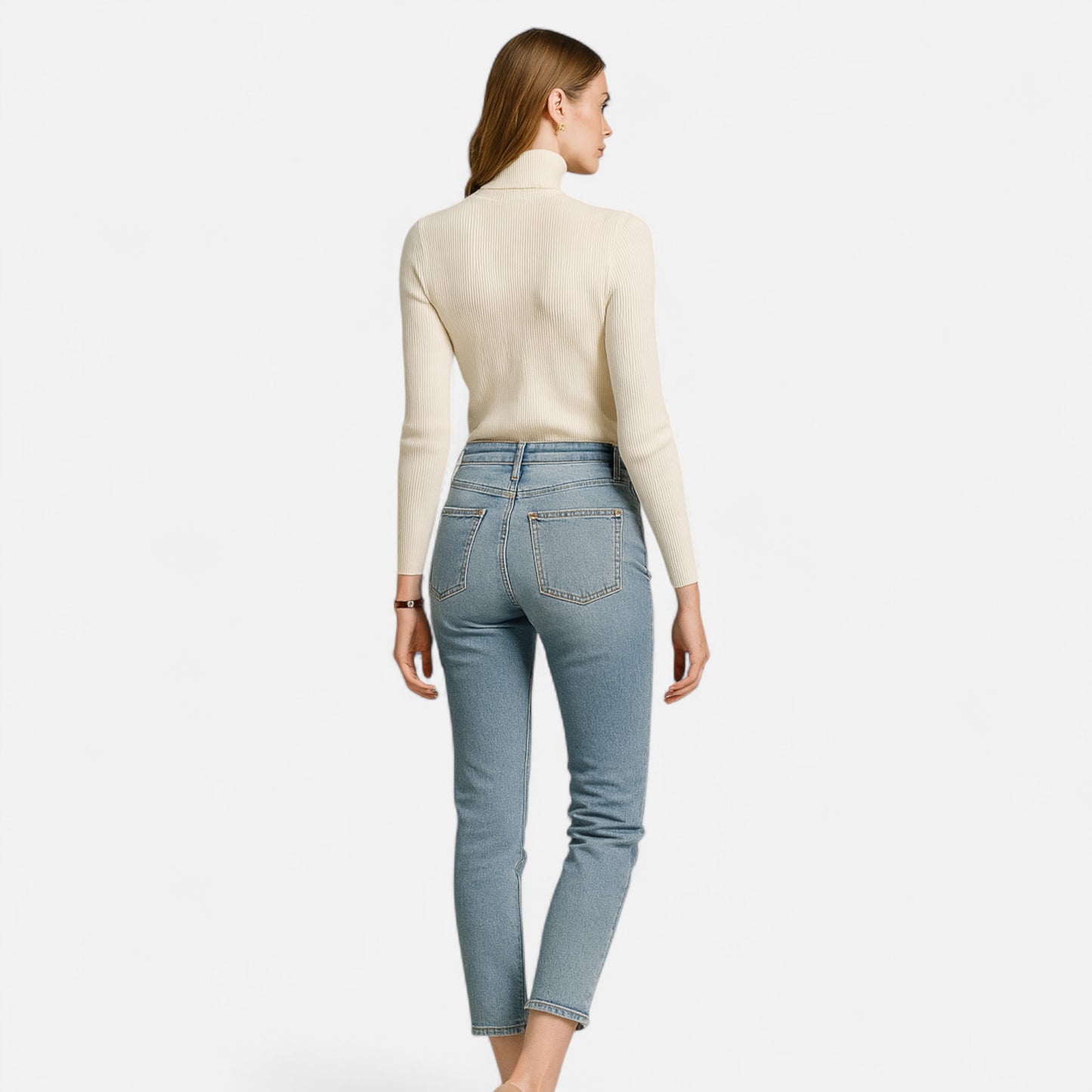 Dorevelle | Women’s Ribbed Turtleneck – Foldover Winter Elegance