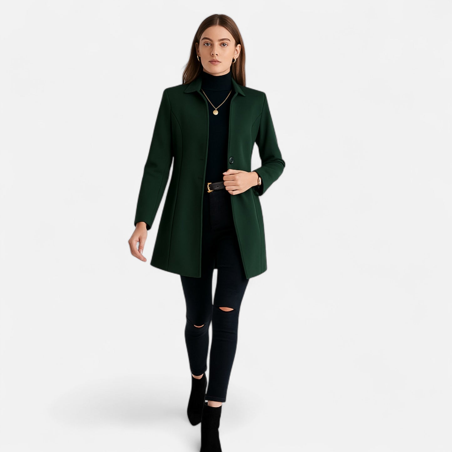 Dorevelle | Women’s Long Coat – Refined Raglan Sleeve Design