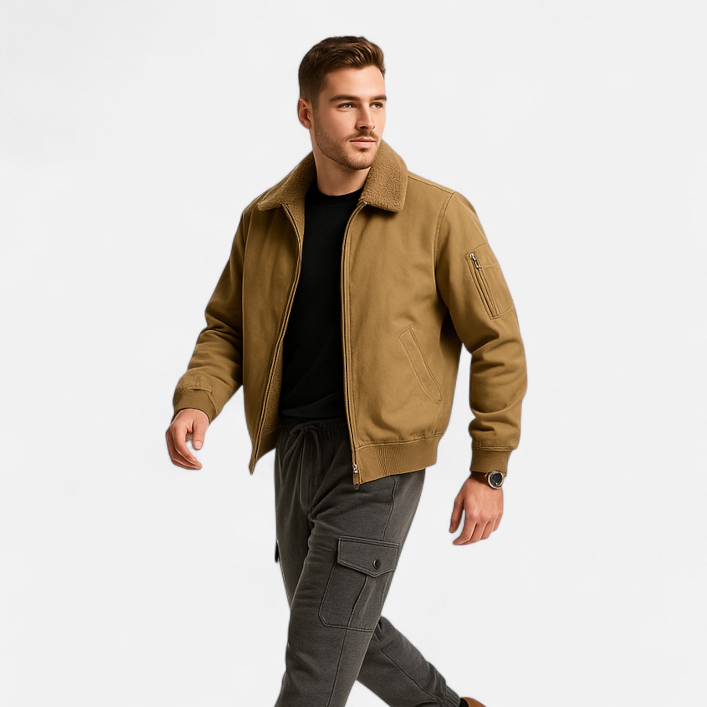Dorevelle | Men’s Casual Jacket – Refined Cotton & Lambswool Blend