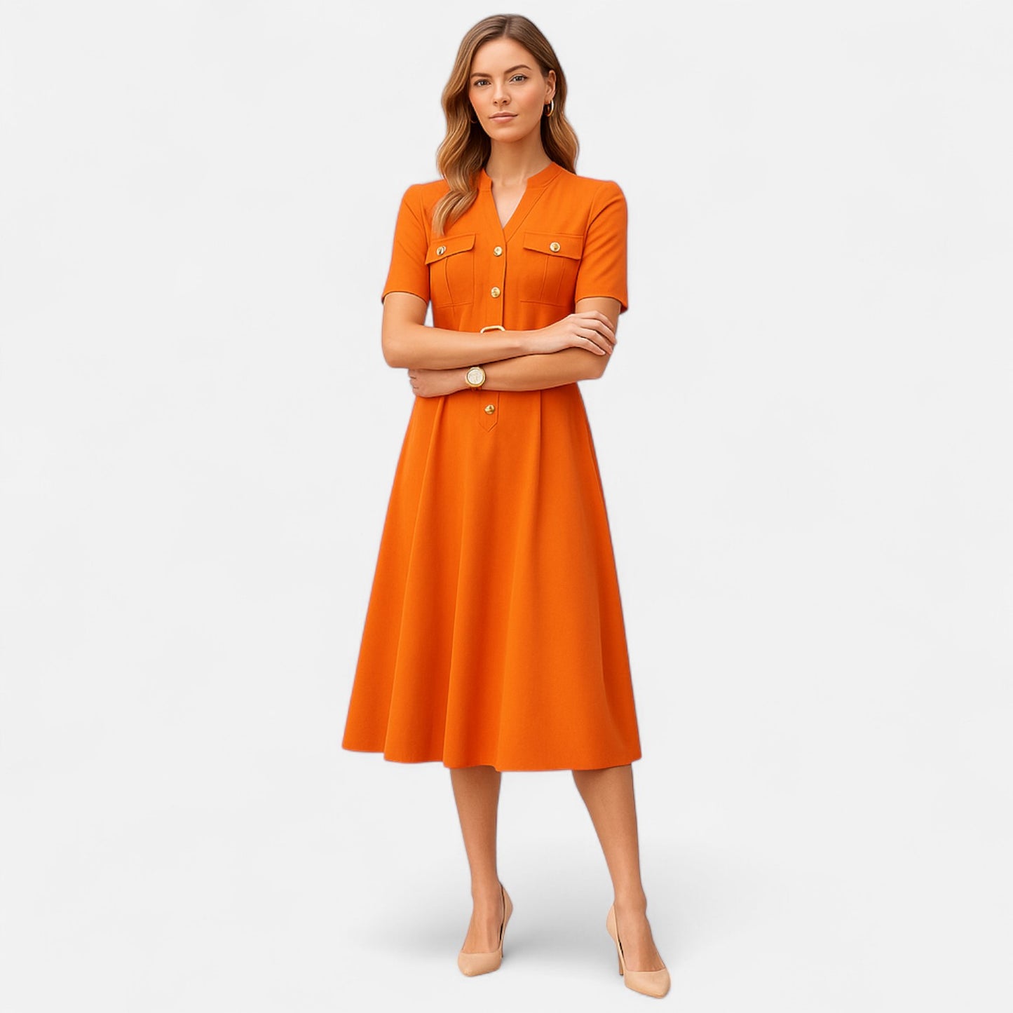 Dorevelle | Women’s V-Neck Dress – Countryside Midi Grace