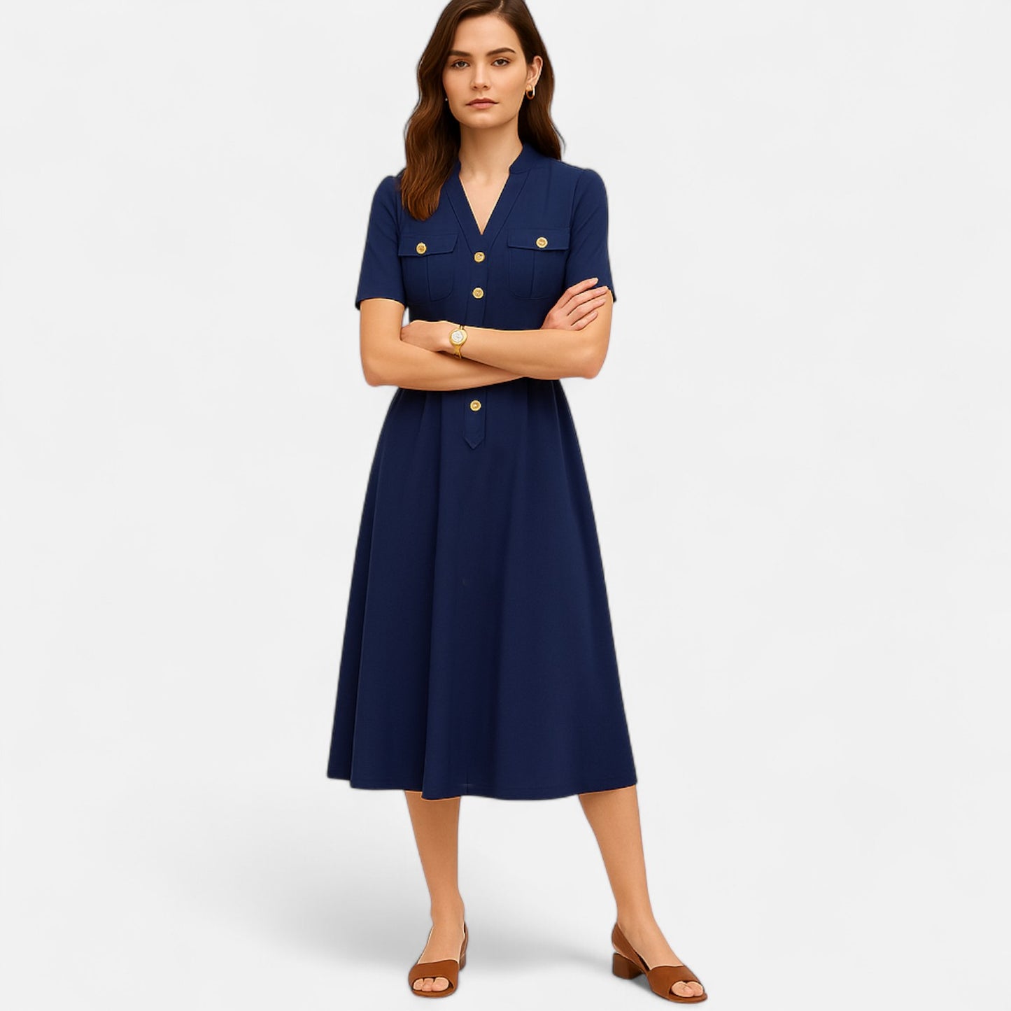 Dorevelle | Women’s V-Neck Dress – Countryside Midi Grace