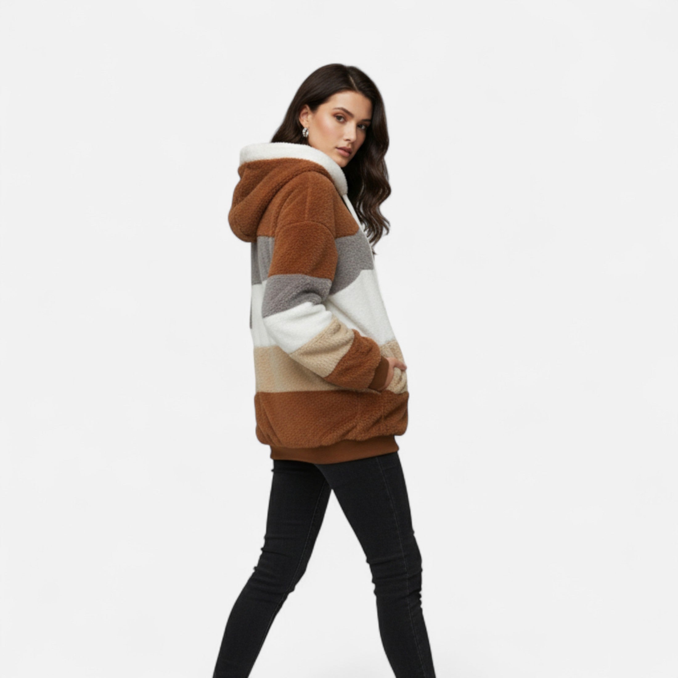 Dorevelle | Women’s Oversized Jacket – Hooded Autumn Winter Elegance