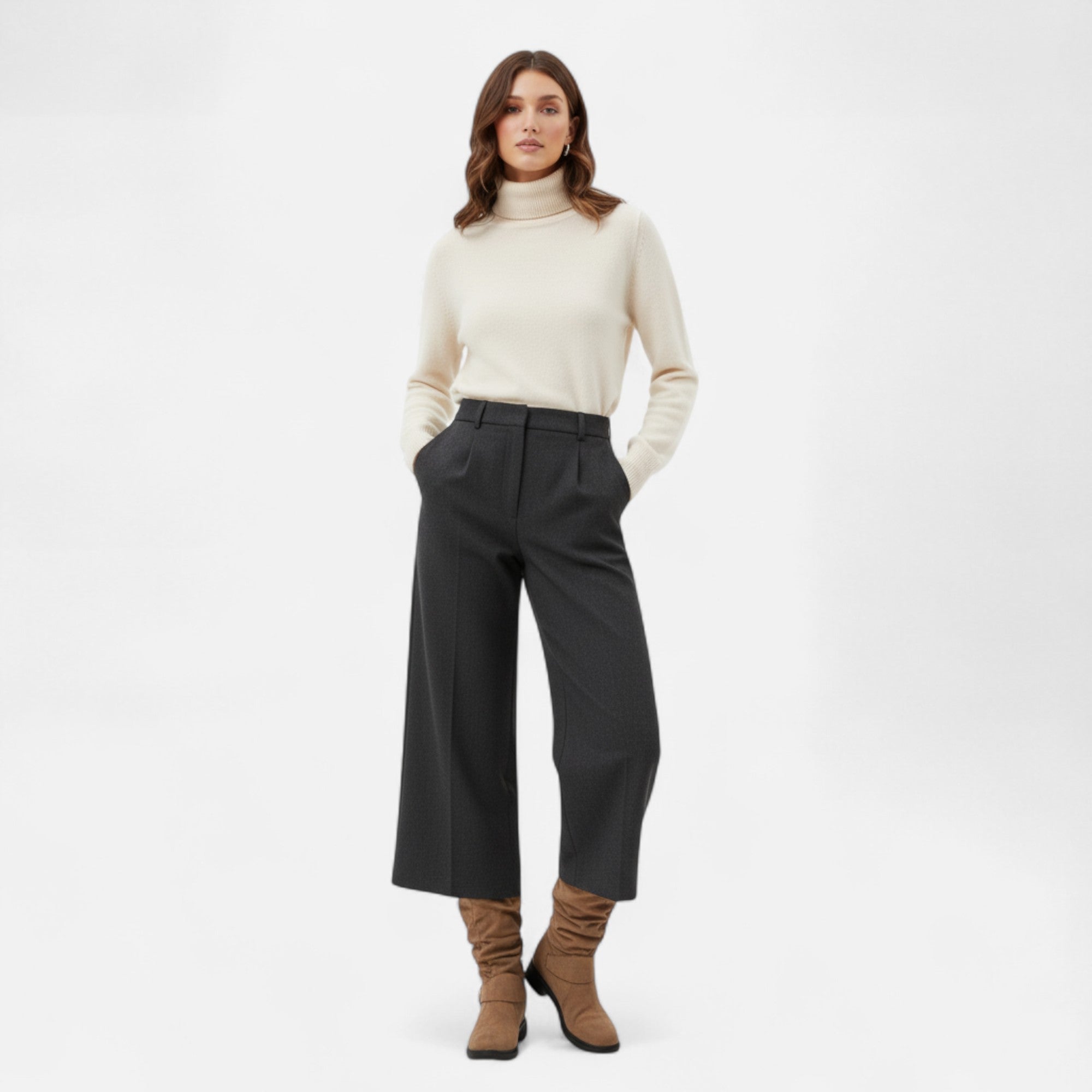 Dorevelle | Women’s Knee-High Boots – Buckle Belt Elegance