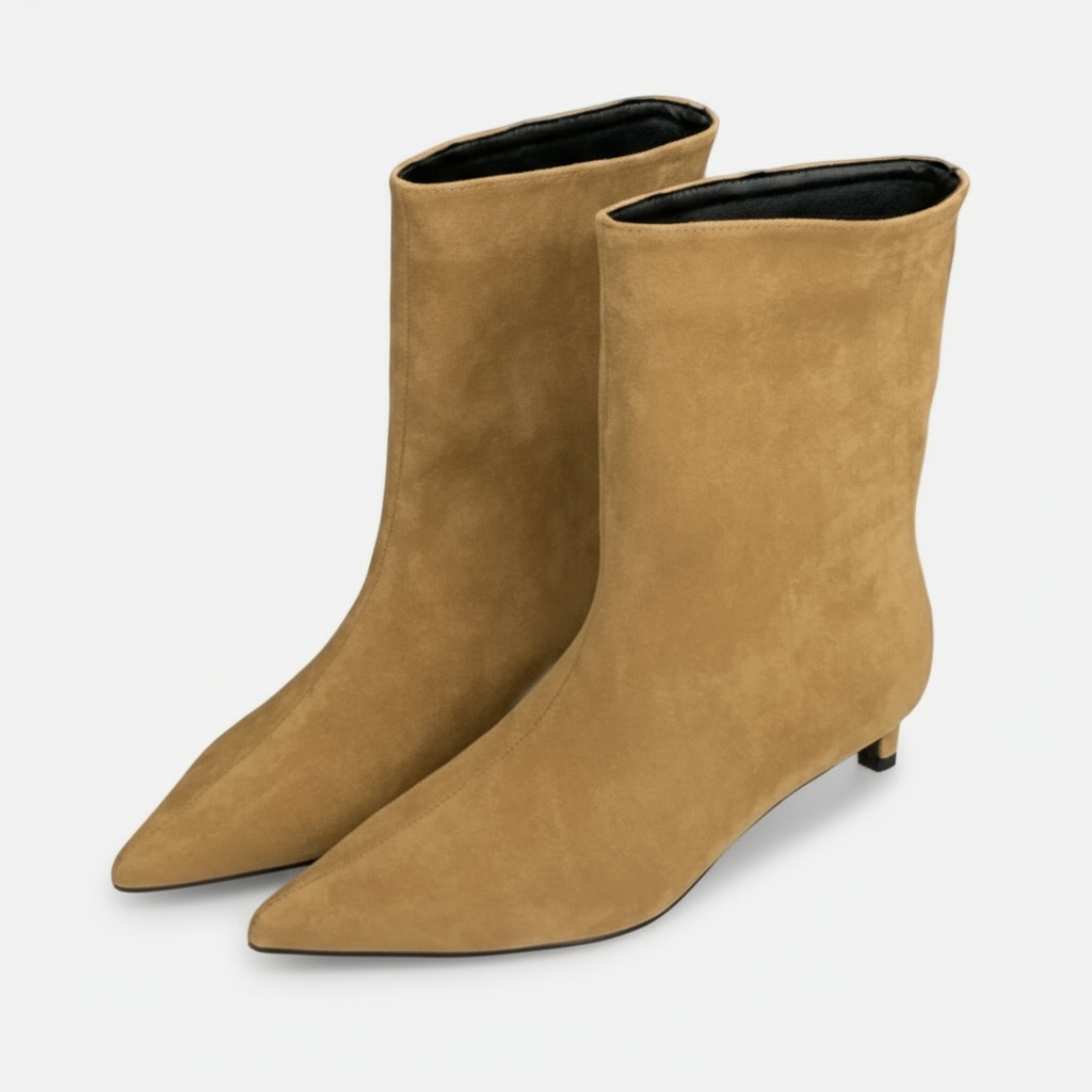 Dorevelle | Women’s Pointed-Toe Suede Ankle Boots – Chic Low Heel Style