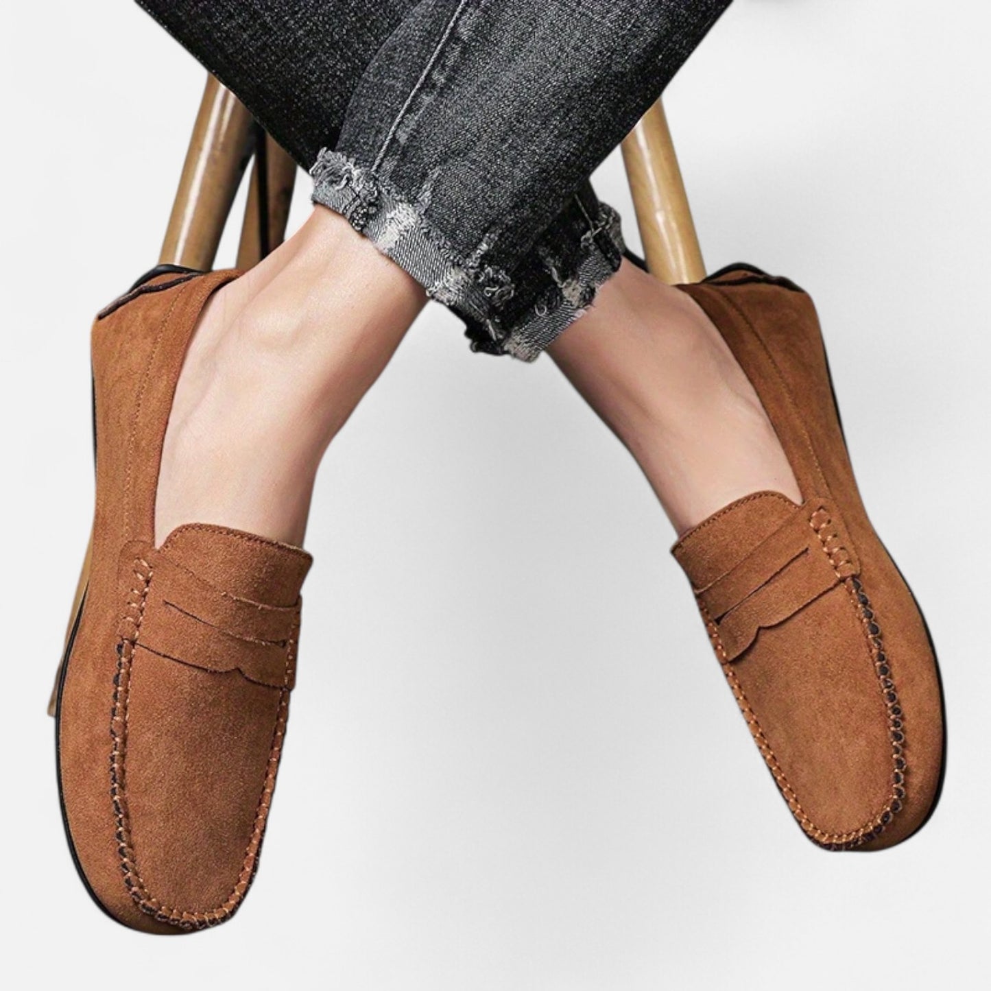 Dorevelle | Men's Leather Slip-On Loafers
