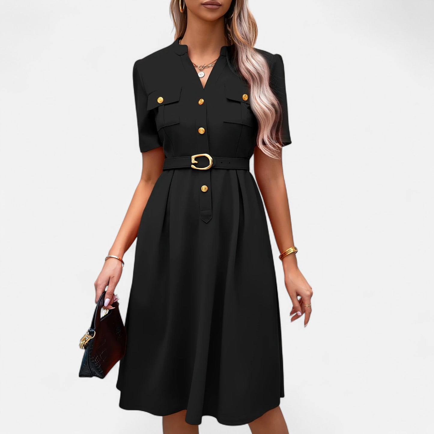 Dorevelle | Women’s V-Neck Dress – Countryside Midi Grace