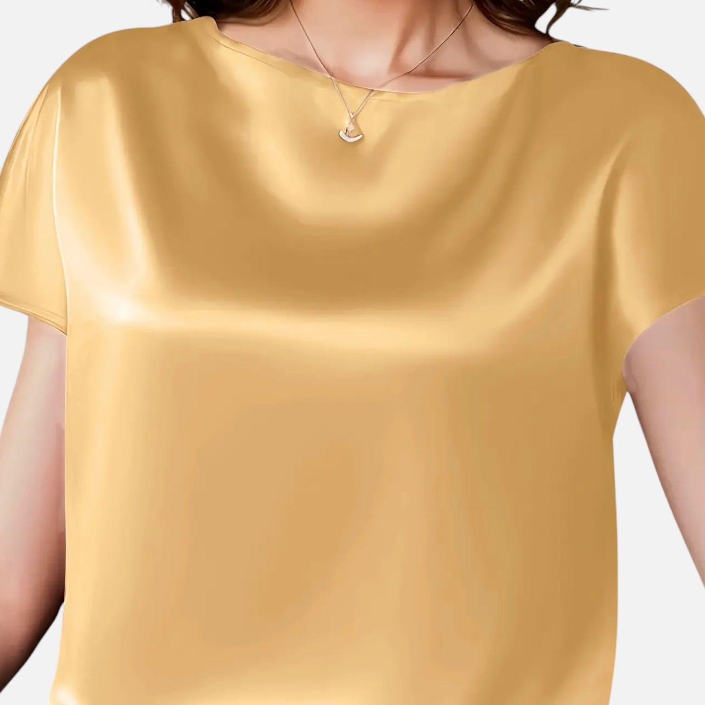 Dorevelle | Women’s Satin Blouse – Short Sleeve Classic