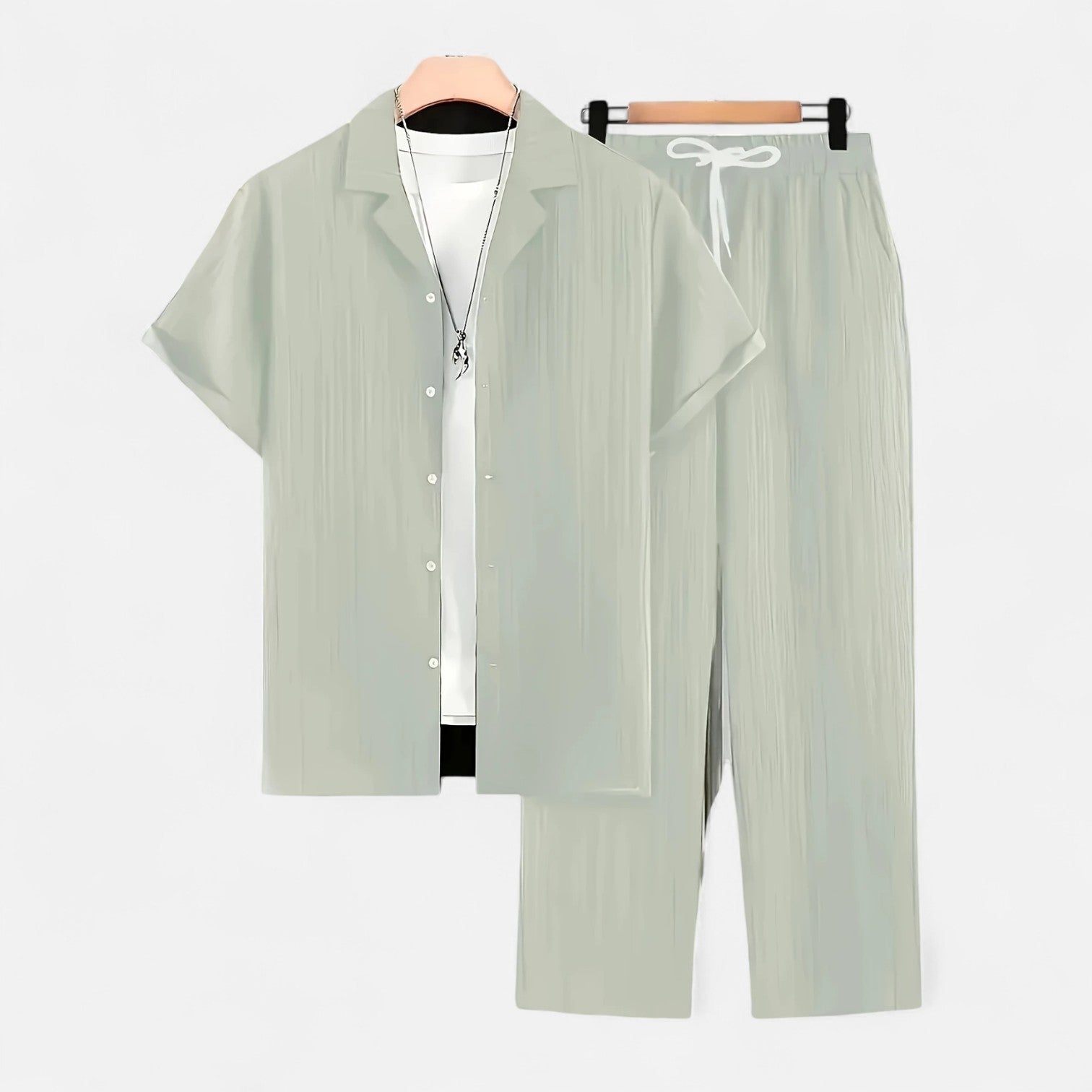 Dorevelle | Men’s Linen Set – Riviera Button-Up Ease