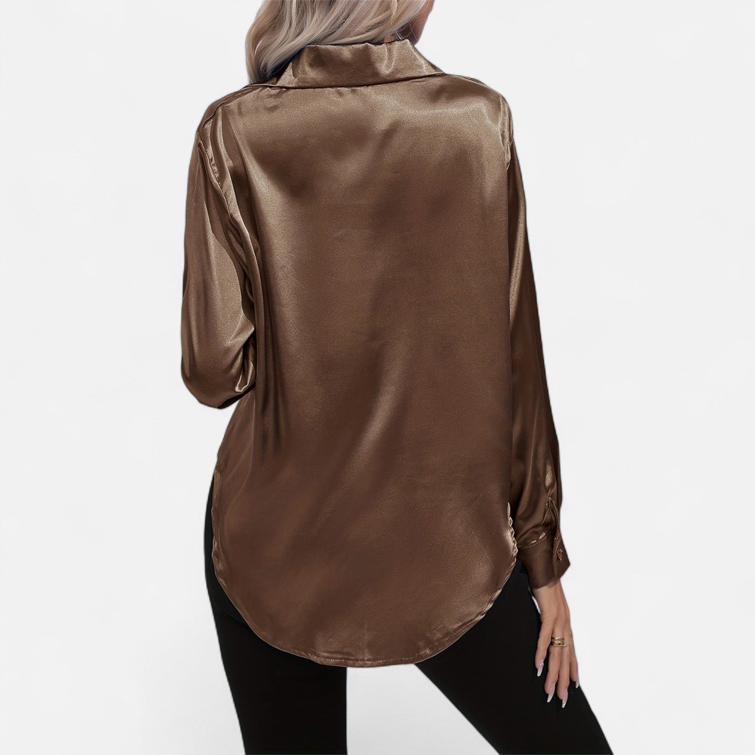 Dorevelle | Women’s Satin Shirt – Heritage Collar Style