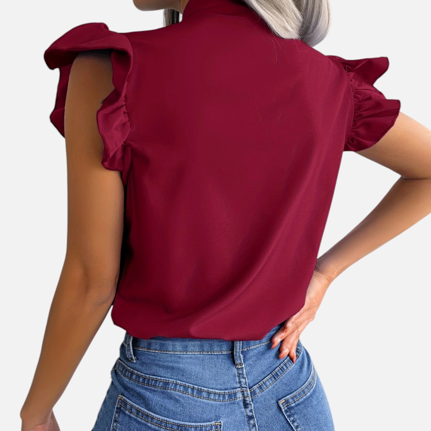 Dorevelle | Women’s Chiffon Blouse – Bow-Tie Sleeveless Style