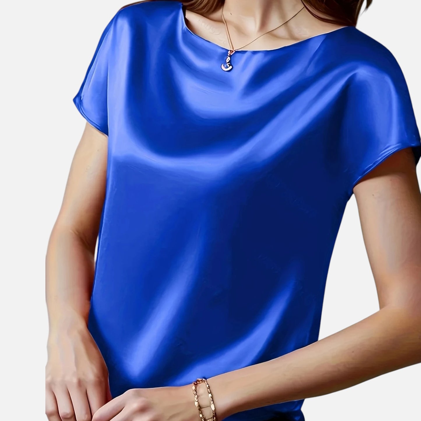 Dorevelle | Women’s Satin Blouse – Short Sleeve Classic