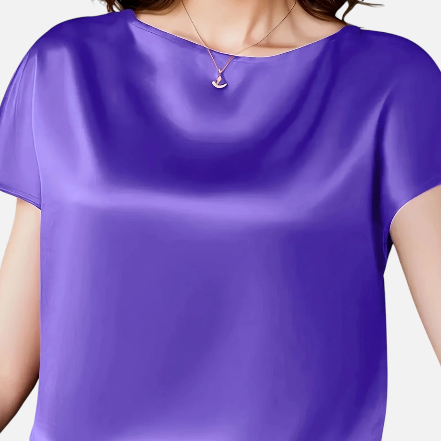 Dorevelle | Women’s Satin Blouse – Short Sleeve Classic