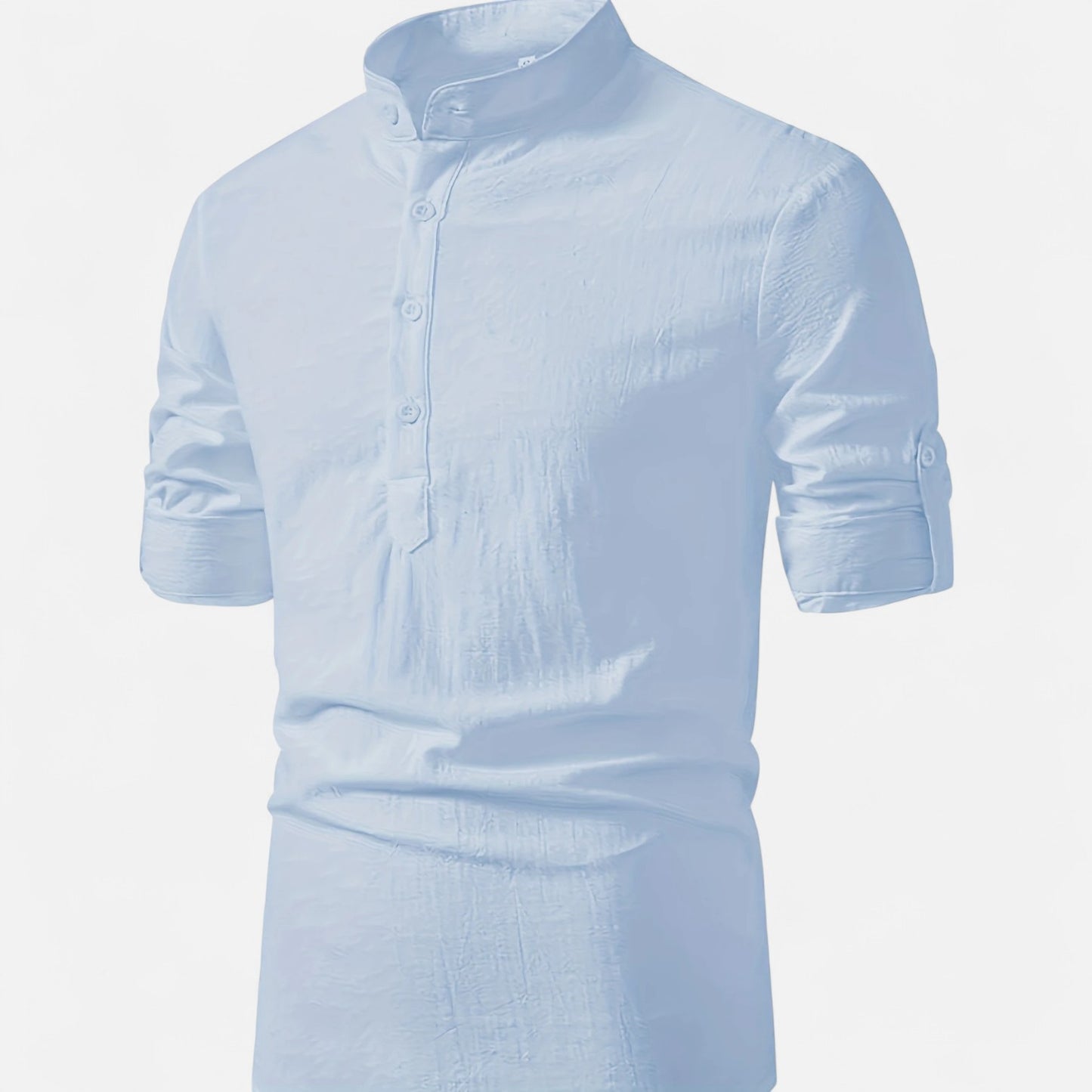 Dorevelle | Men’s Linen Henley – Heritage Collarless Style