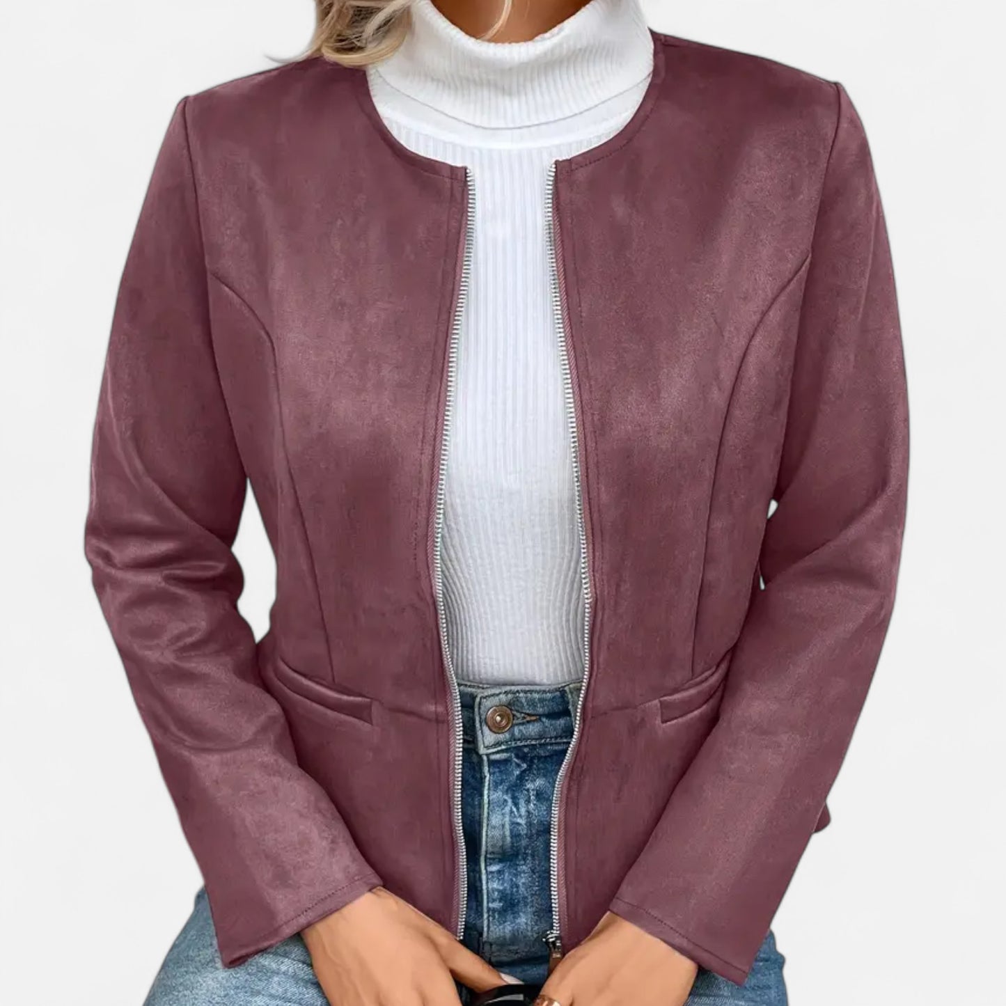 Dorevelle | Women’s Cropped Jacket – Slim Zip-Up Elegance