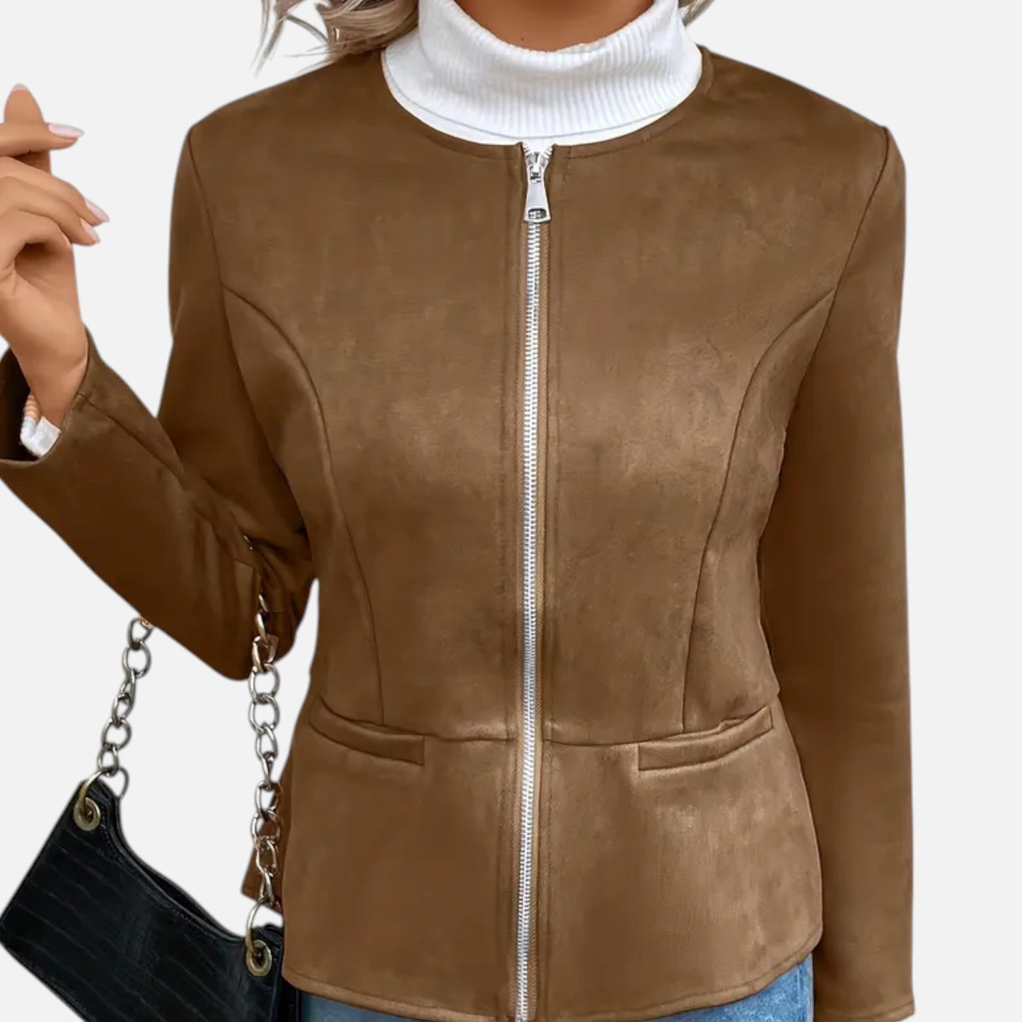 Dorevelle | Women’s Cropped Jacket – Slim Zip-Up Elegance