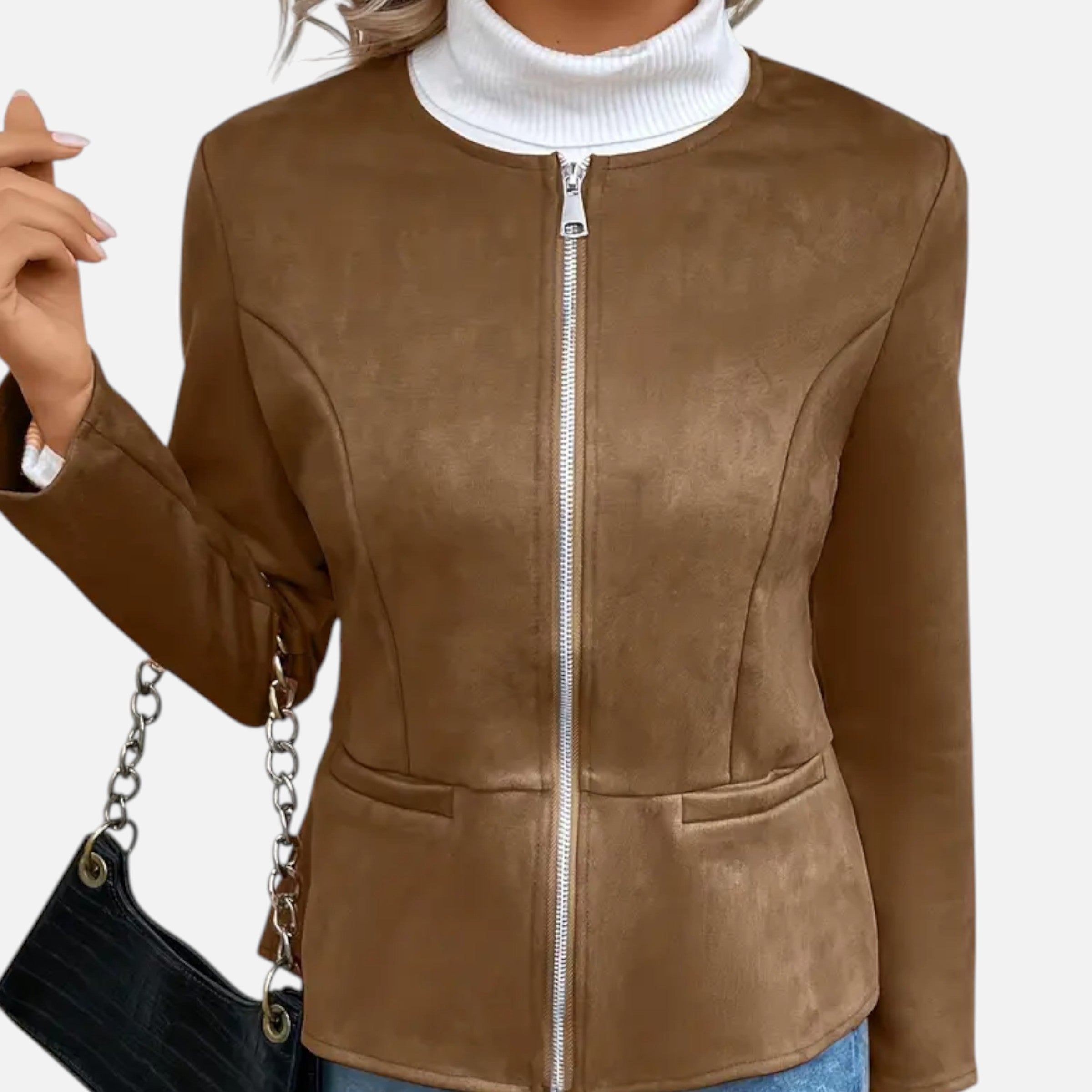 Dorevelle | Women’s Cropped Jacket – Slim Zip-Up Elegance