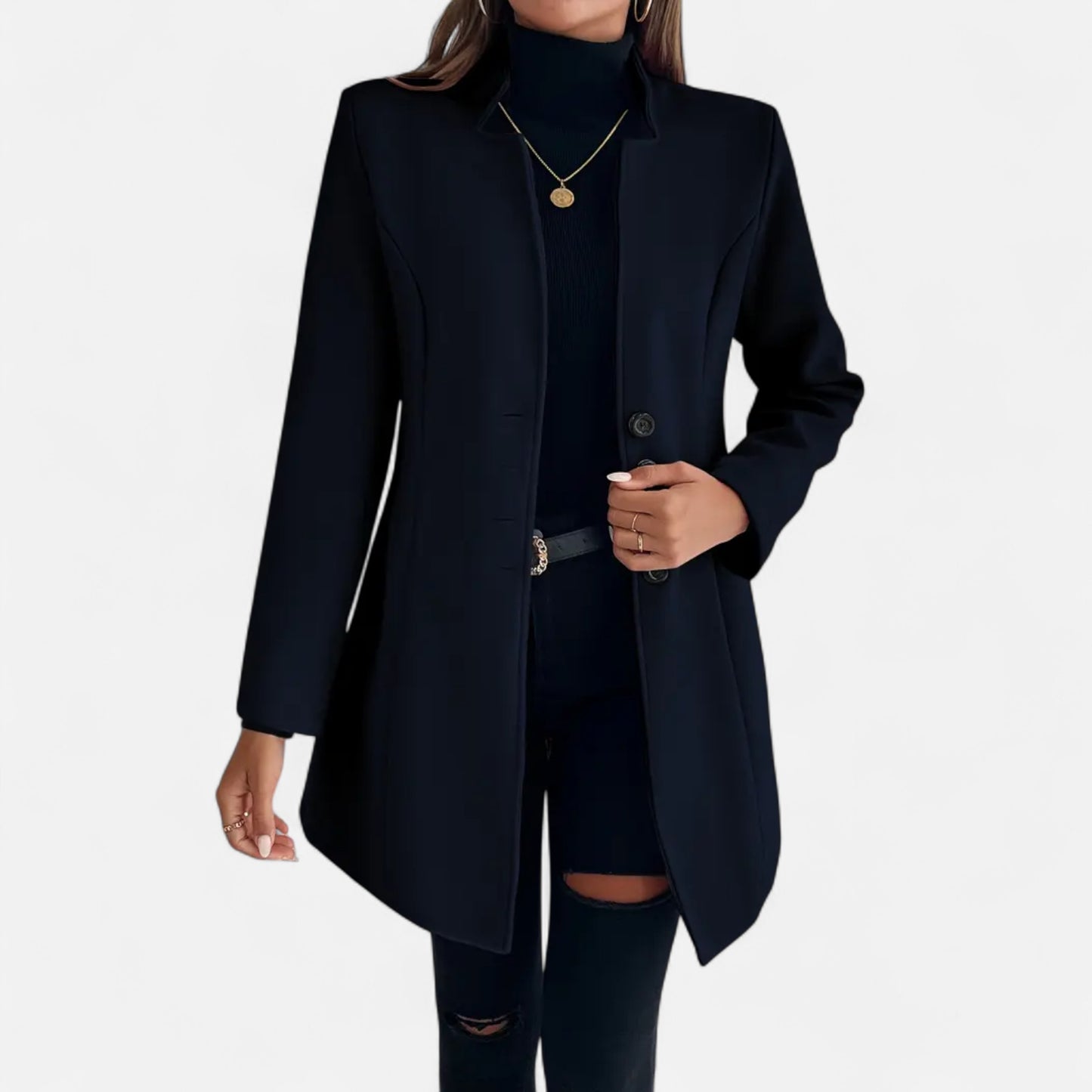 Dorevelle | Women’s Long Coat – Refined Raglan Sleeve Design