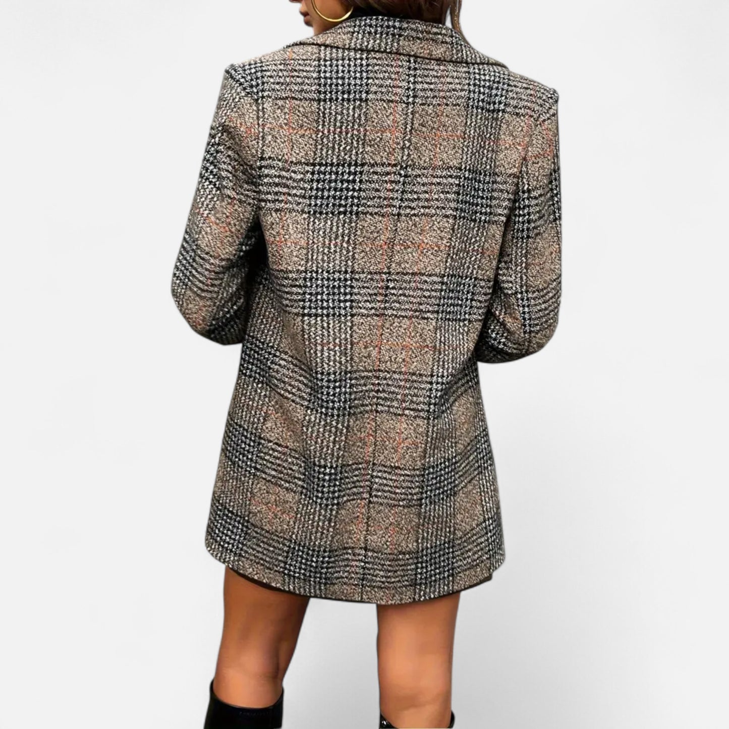 Dorevelle | Women’s Classic Coat – Houndstooth Timeless Sophistication
